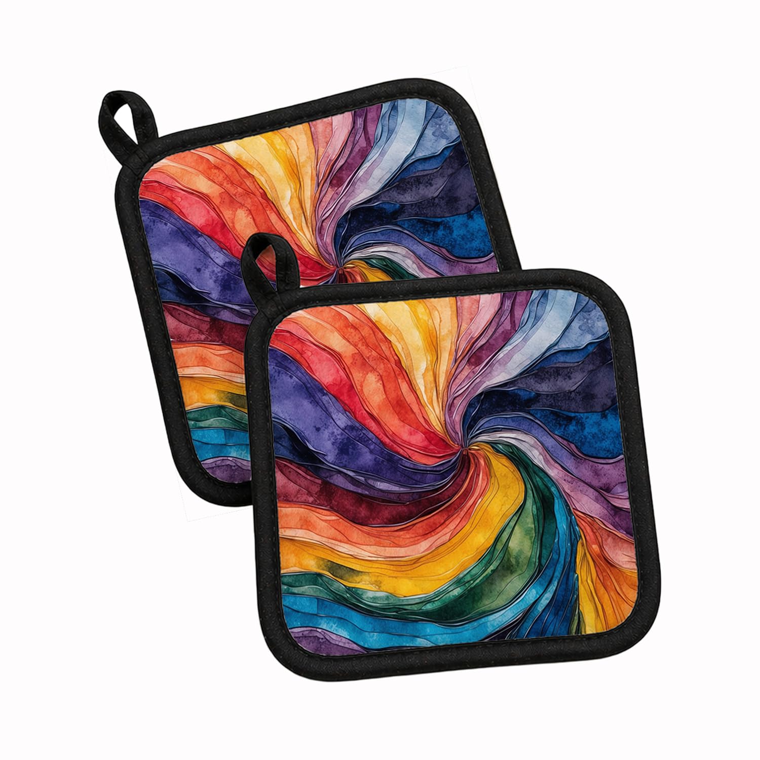 Carolines Treasures Gay Mosaic of Pride Pot Holder Set of 2 Heat Resistant Quilted Hot Pads 7.5 x 7.5 Inch, Insulated Kitchen Trivets for Cooking & Baking