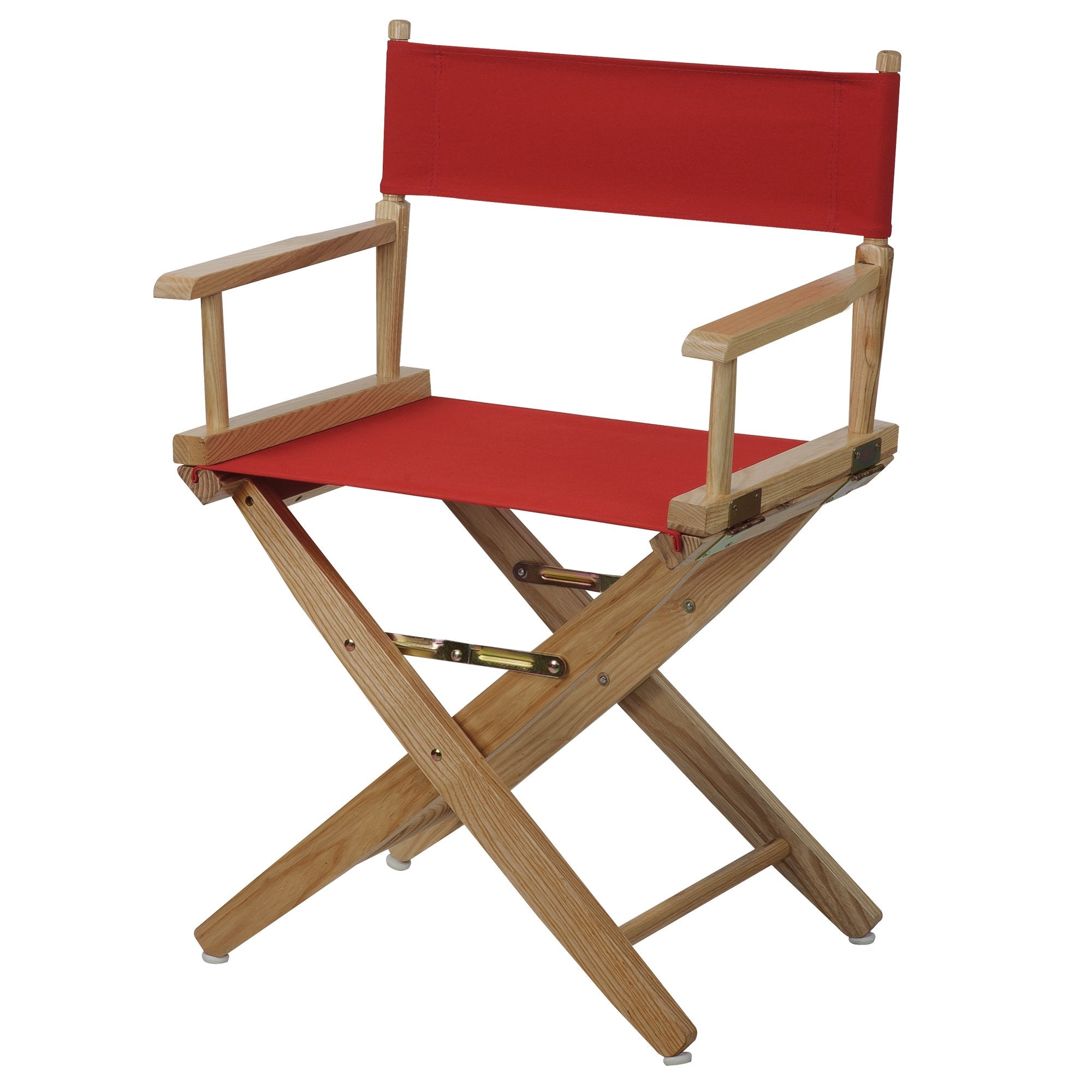 Casafoyer Extra-Wide Premium 18″  Directors Chair Natural Frame W/Red Color Cover - (Pack Of 2)