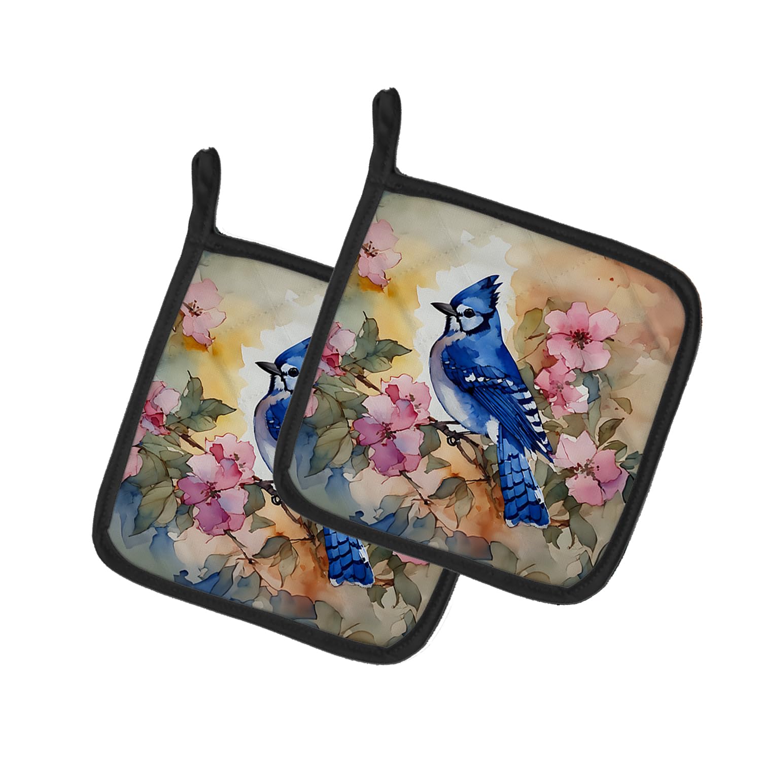 Blue Jay Pair of Pot Holders