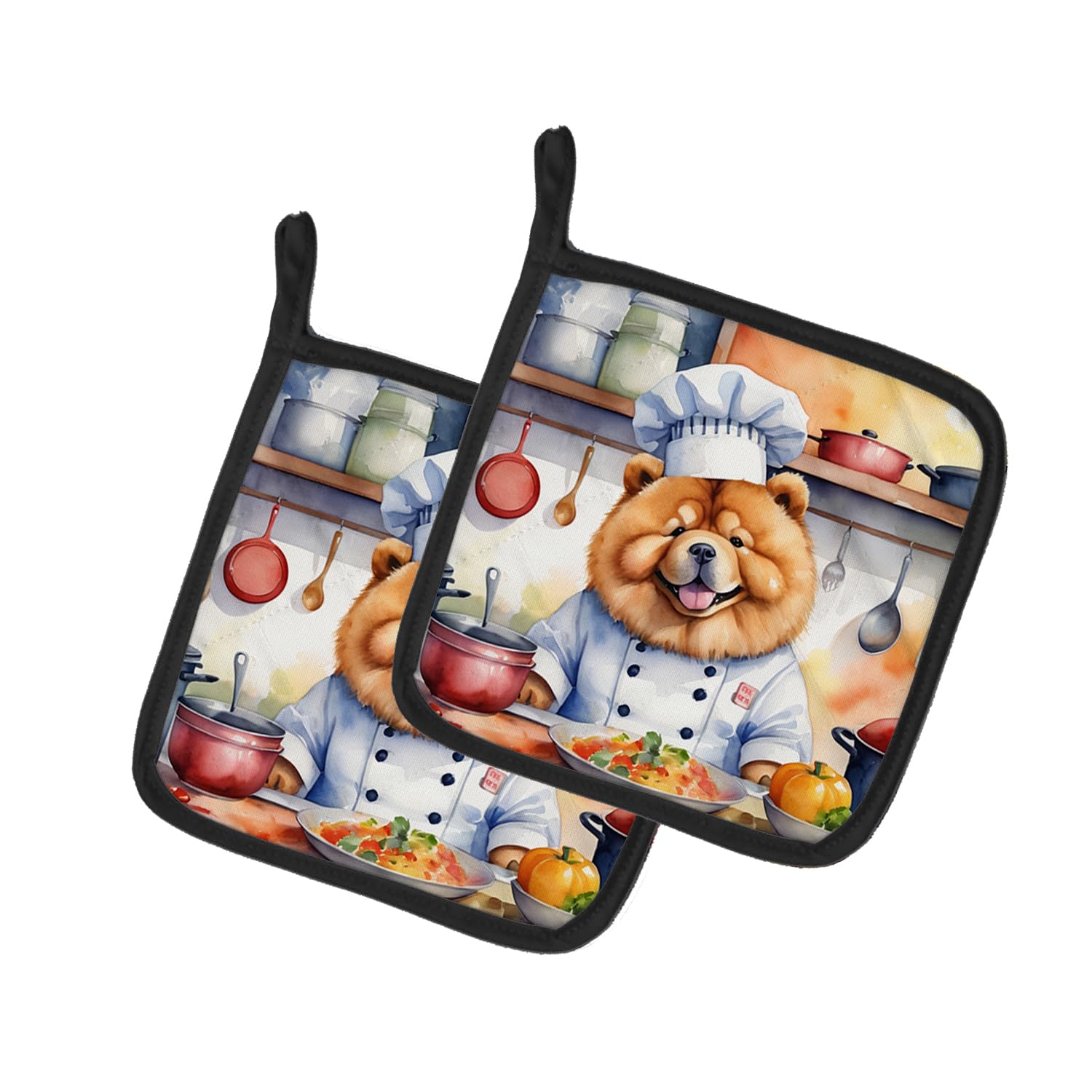 Chow Chow The Chef Pair of Pot Holders