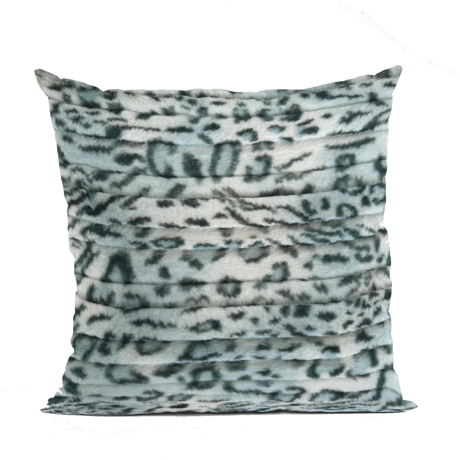 Plutus Green Luxe Lash Animal Faux Fur Luxury Throw Pillow - Double sided  24 x 24”