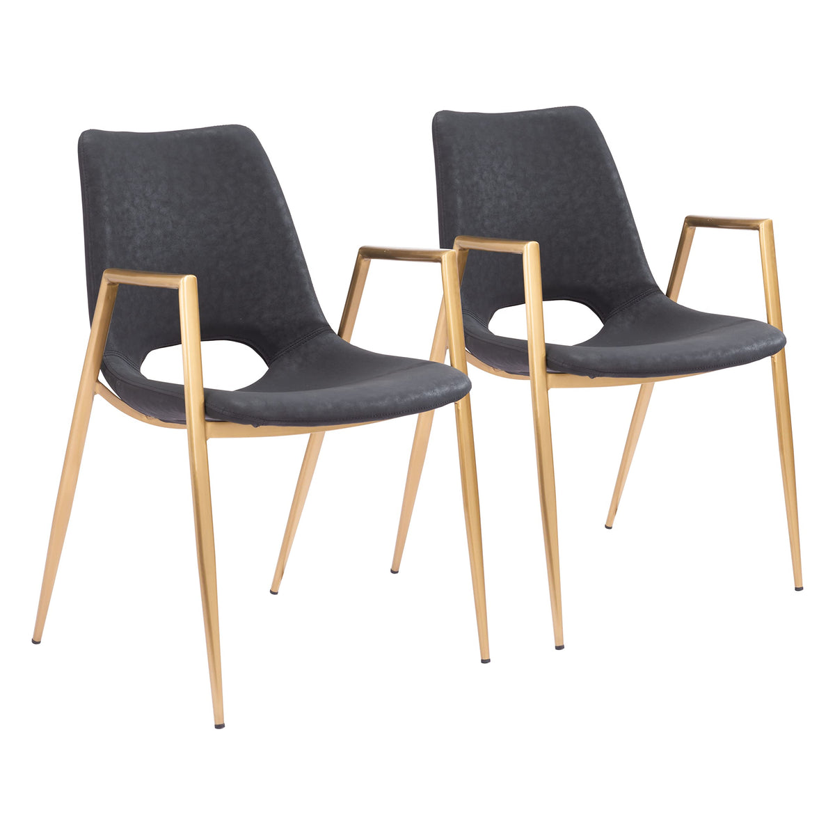 Zuo Desi Dining Chair Black & Gold