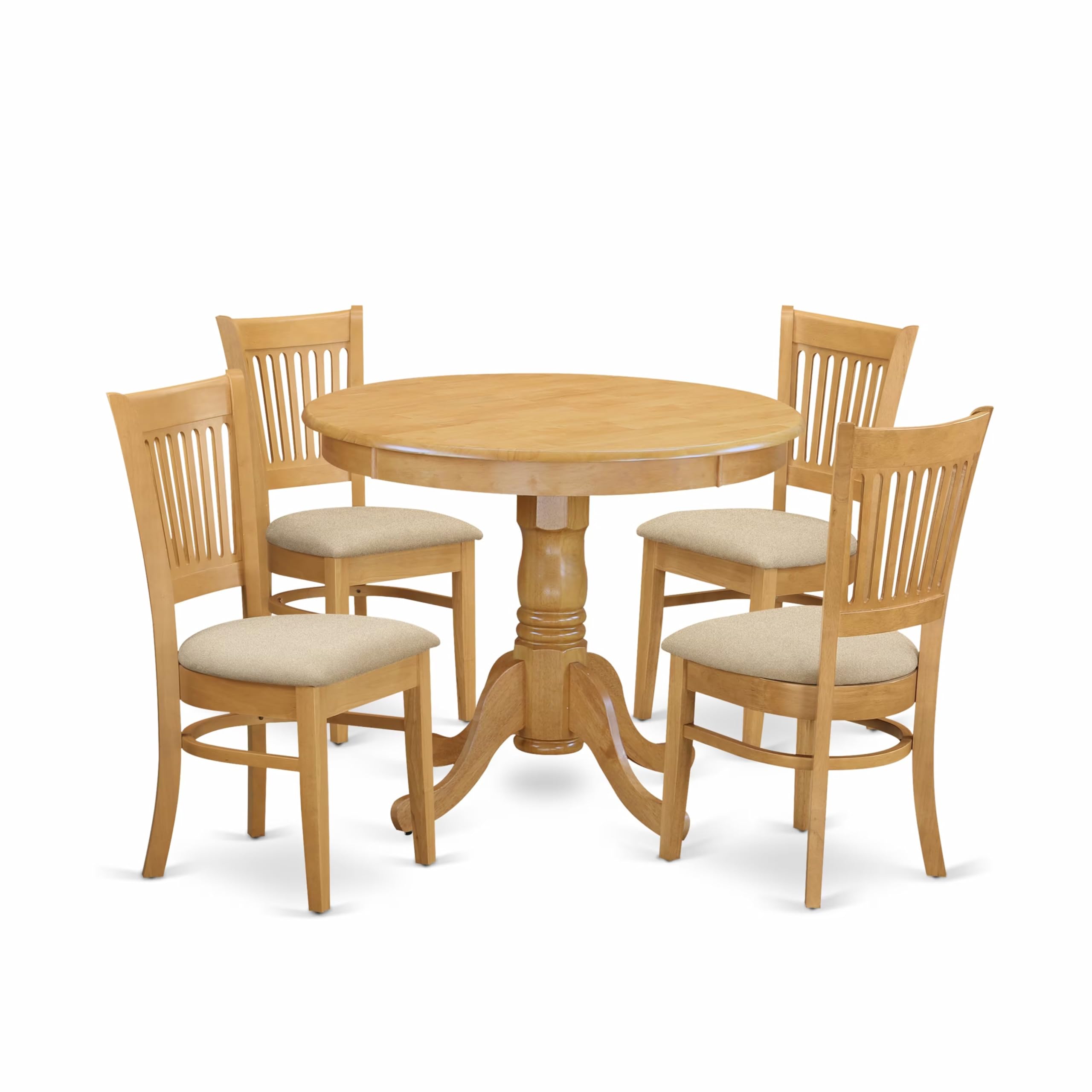 ANVA5-OAK-C 5 PC Dining room set - Dining Table and 4 Dining Chairs
