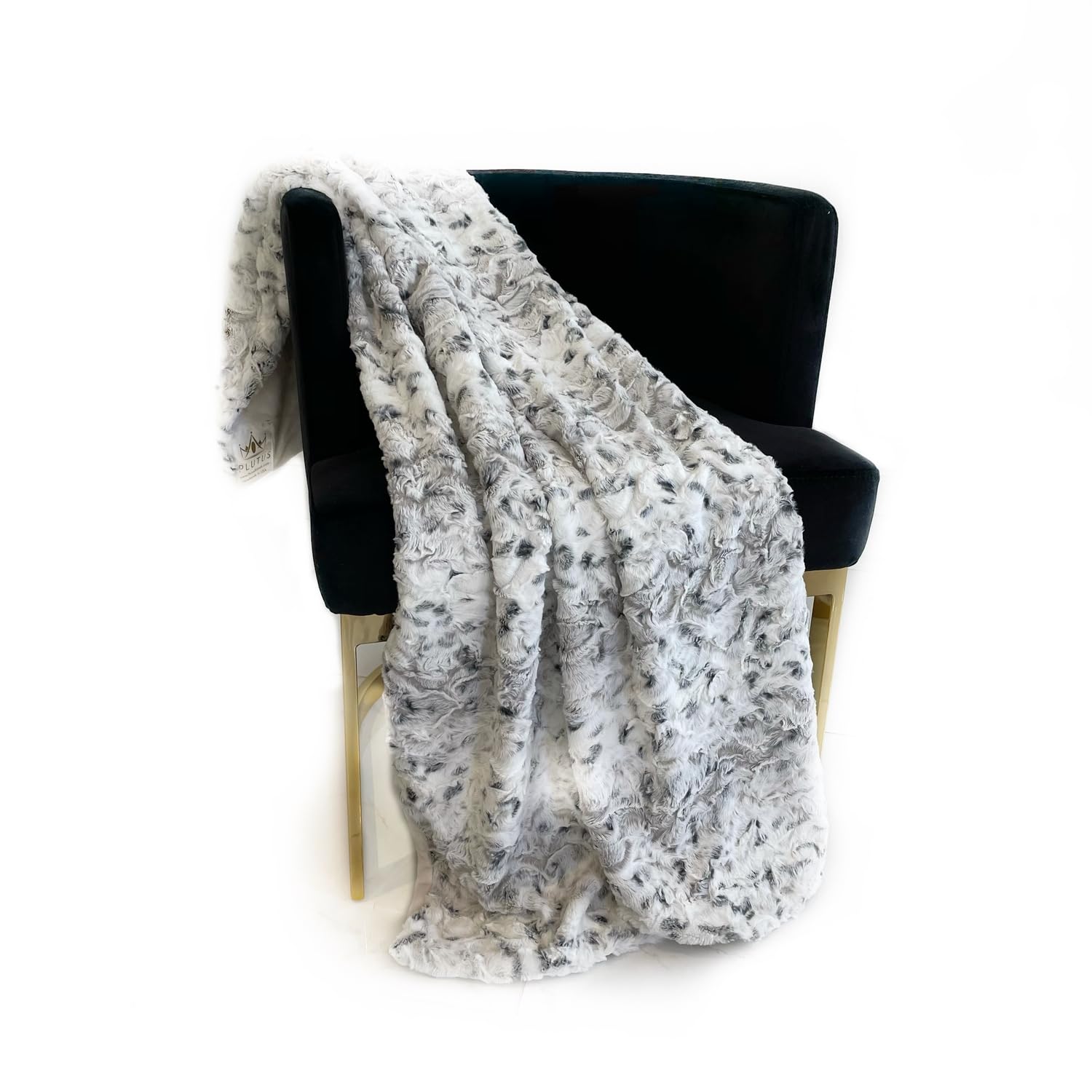 Plutus Alloy Snowy Owl Faux Fur Luxury Throw Blanket 102In X 116In