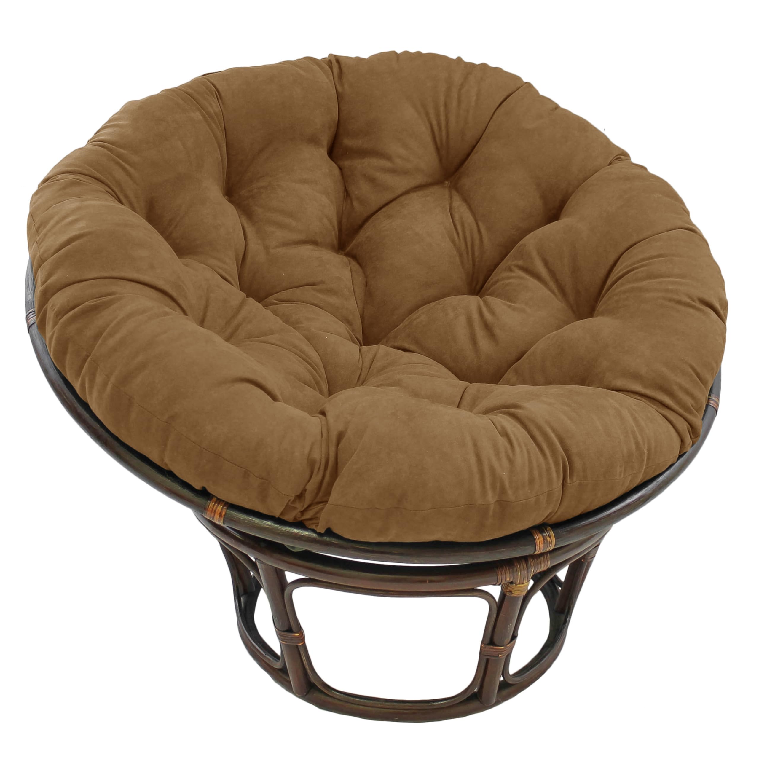 44-inch Solid Micro Suede Papasan Cushion (Fits 42-inch Papasan Frame) - Saddle Brown