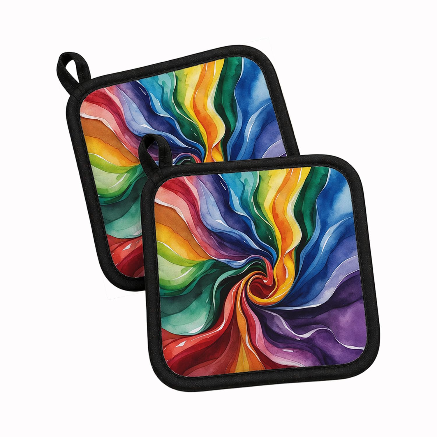 Carolines Treasures Gay Pride Pot Holder Set of 2 Heat Resistant Quilted Hot Pads 7.5 x 7.5 Inch, Insulated Kitchen Trivets for Cooking & Baking