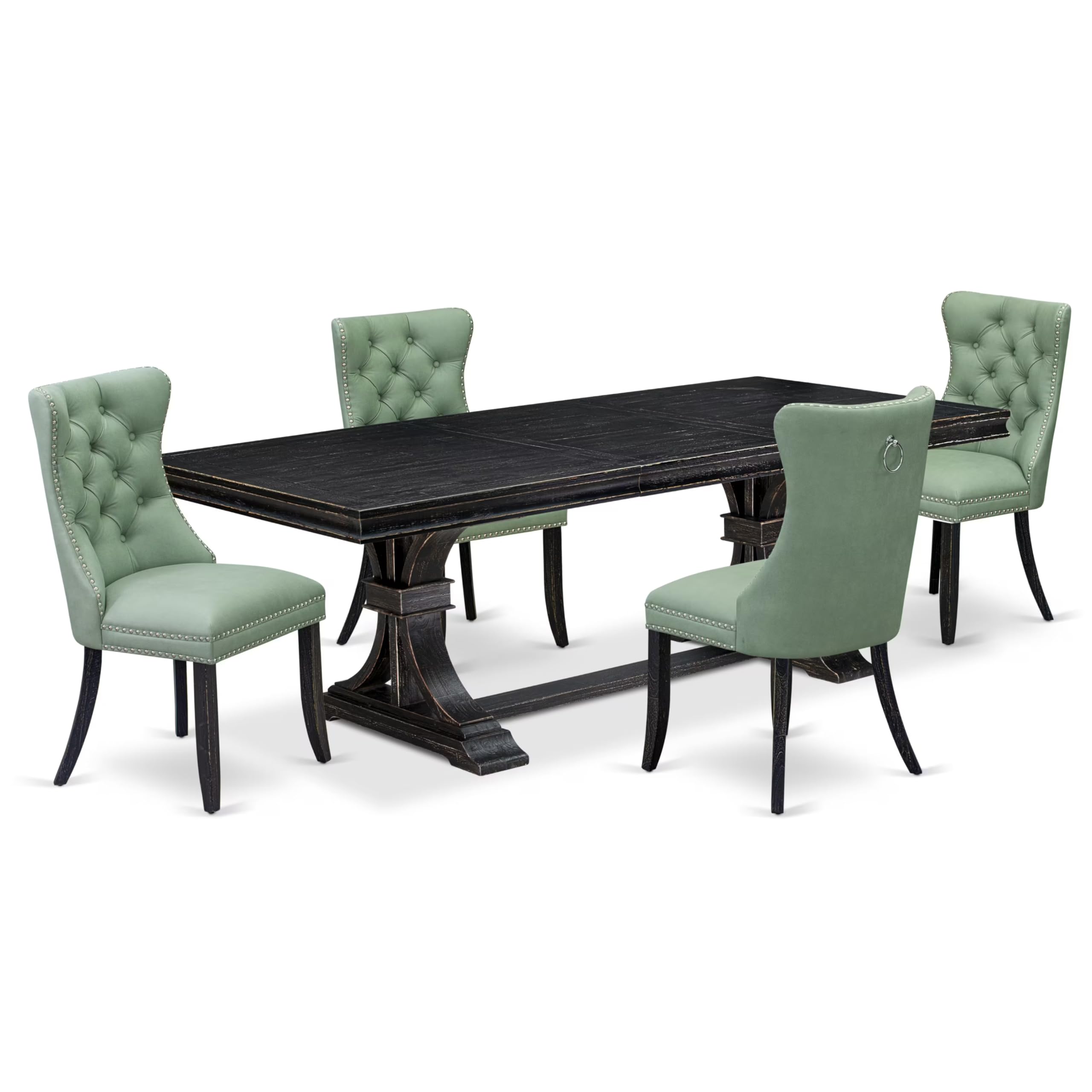 5 Pieces Modern Dining Set a Rectangle Kitchen Table and 4 Dining Chairs