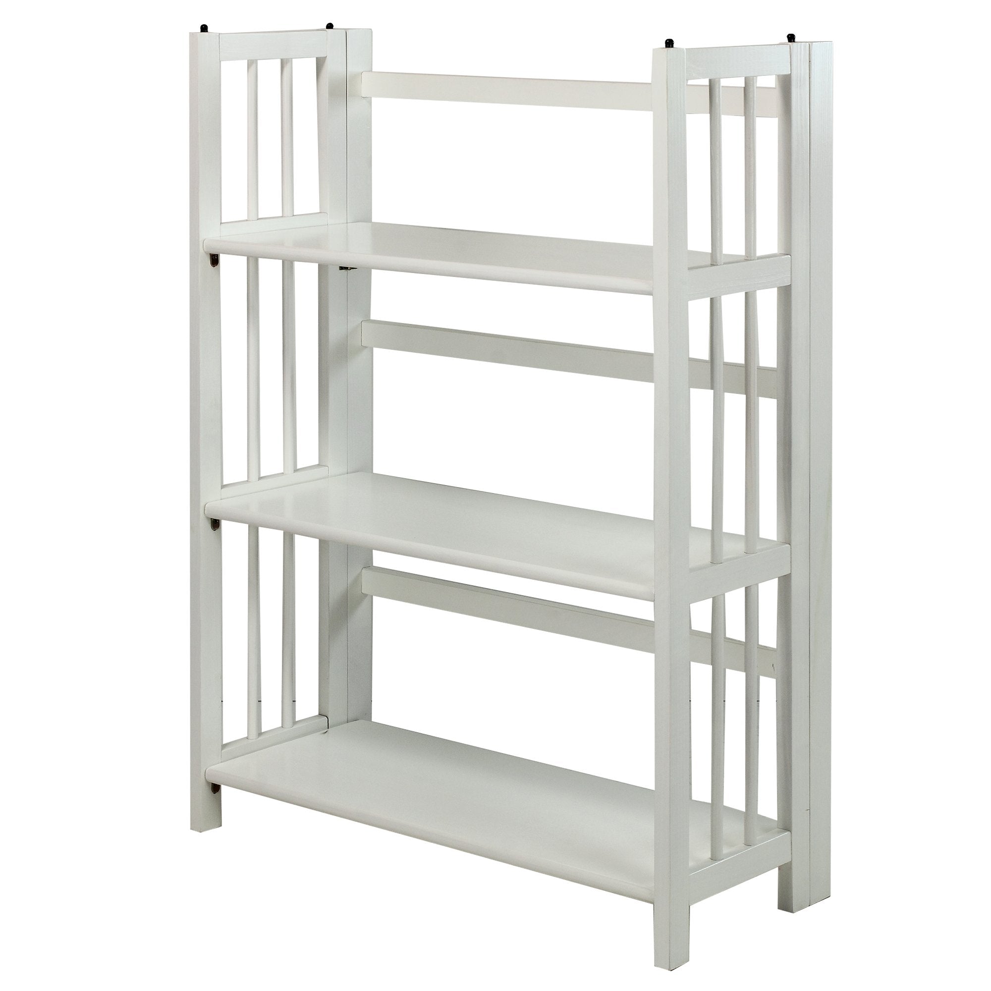 3-Shelf Folding Stackable Bookcase 27.5 Wide-White