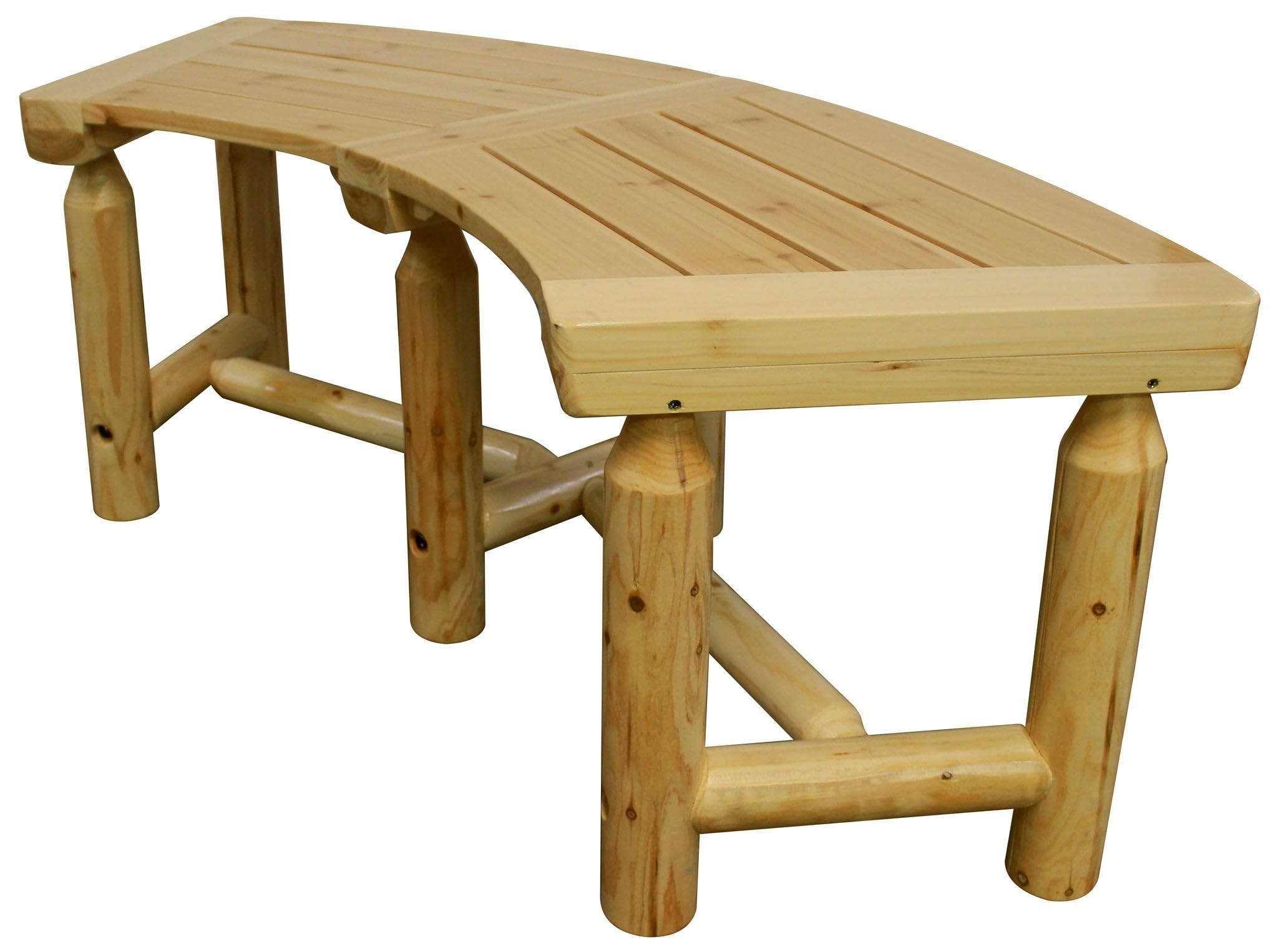 Casafoyer Aspen Curved Wooden Bench for Indoor & Outdoor Spaces ( Pack of 2 )