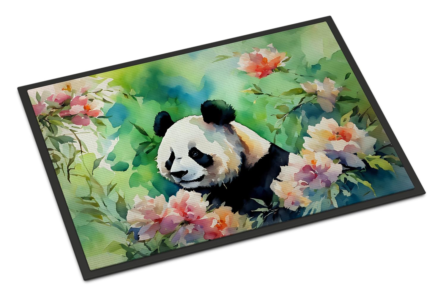 Carolines Treasures DAC2970MAT Panda Doormat Front Door Mat Indoor Outdoor Rugs for Entryway, Non Slip Washable Low Pile, 18H X 27W