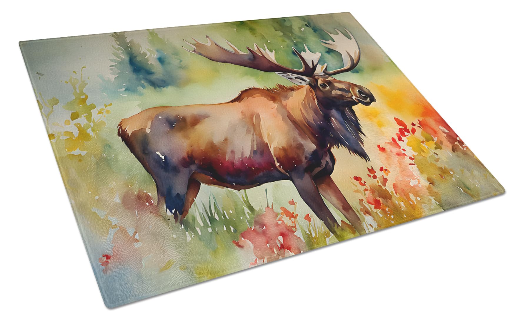 Carolines Treasures DAC2965LCB Moose Glass Cutting Board Large Decorative Tempered Glass Kitchen Cutting and Serving Board Large Size Chopping Board