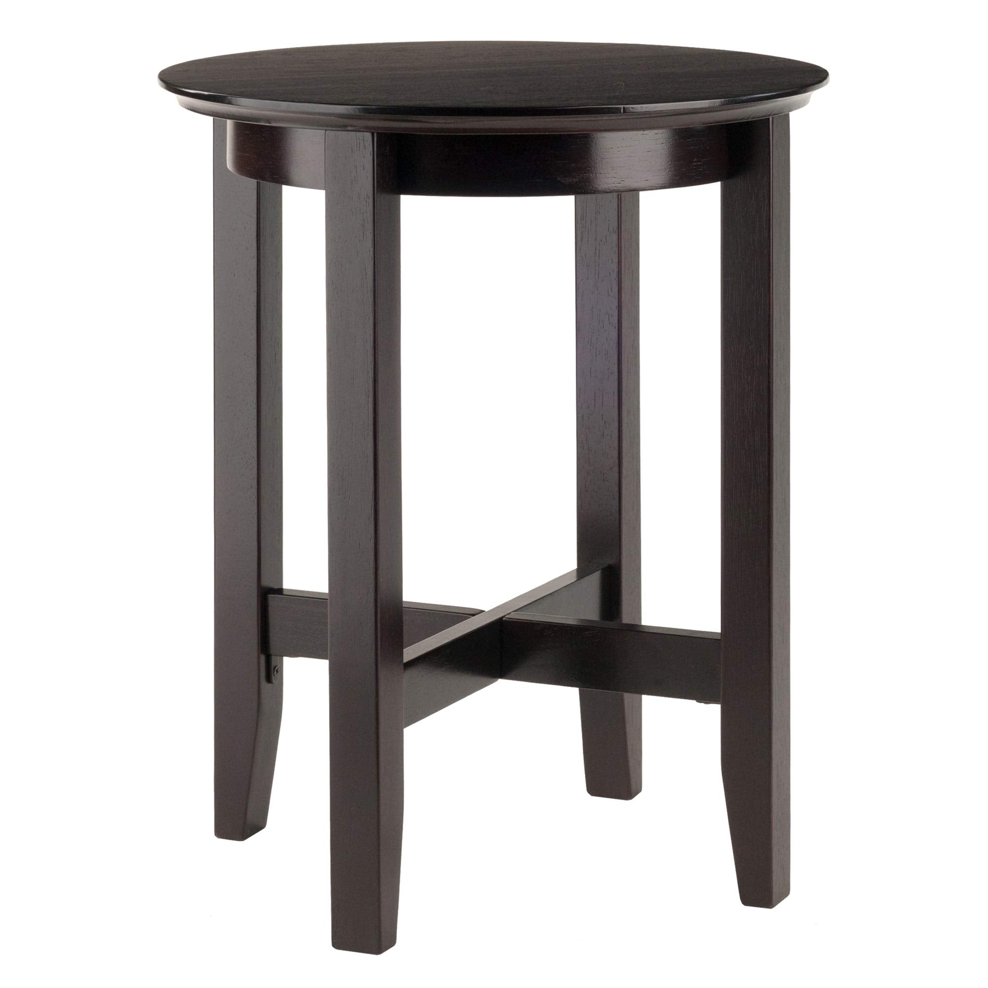 Casafoyer Toby Accent Table - Espresso Solid Wood, 18-Inch Round Design ( Pack of 2 )