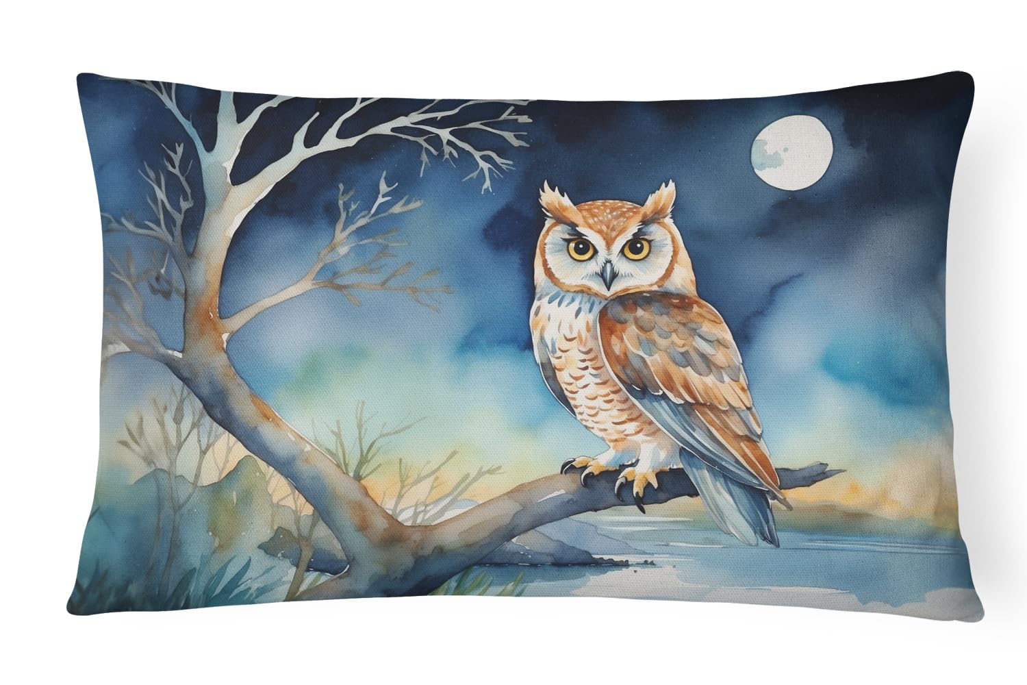 Carolines Treasures Birds, Birds, Birds Throw Pillow Throw Pillow for Indoor Couch Bed Outdoor Patio Washable, Owl 7531,12Hx16W