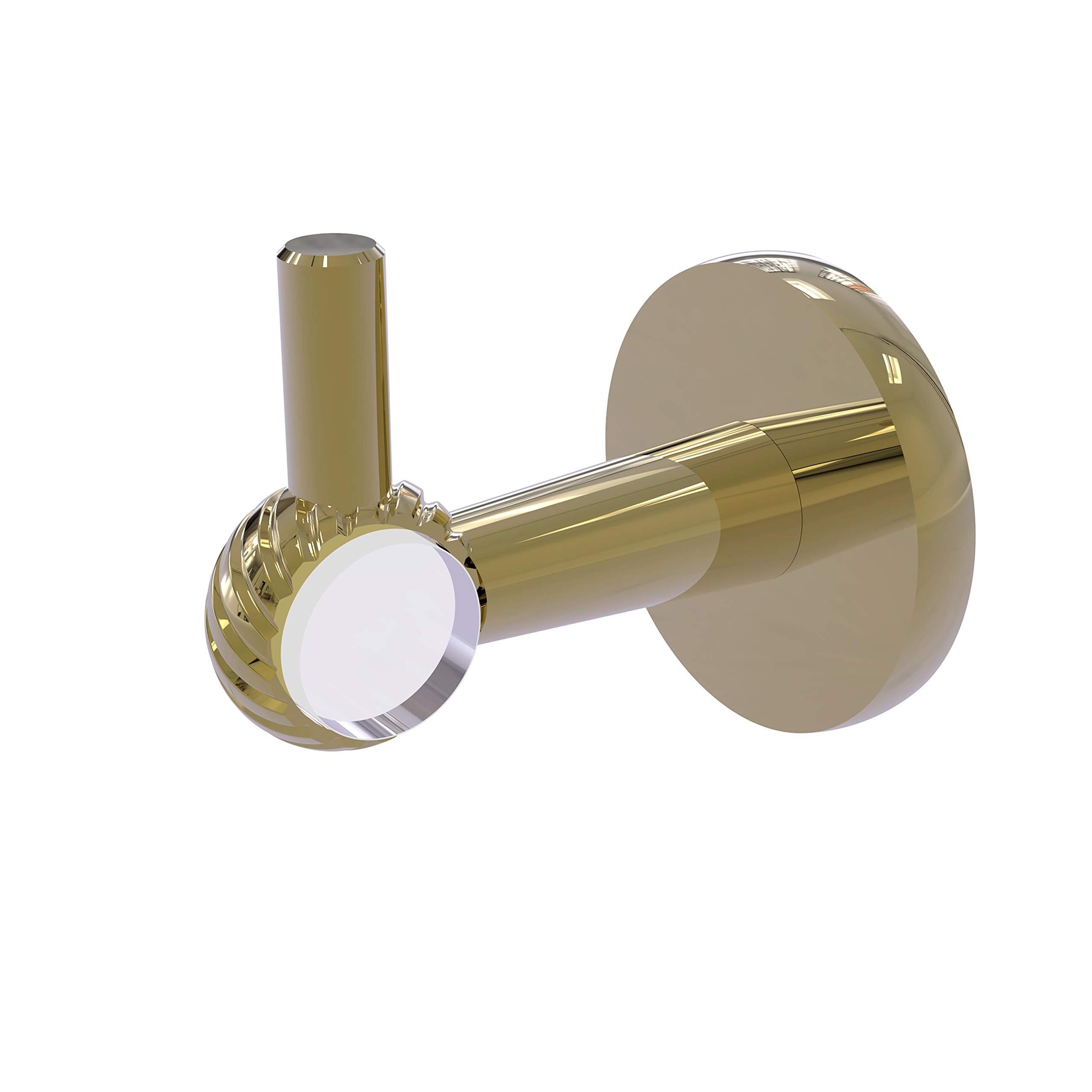 Clearview Collection Robe Hook with Twisted Accents - Unlacquered Brass