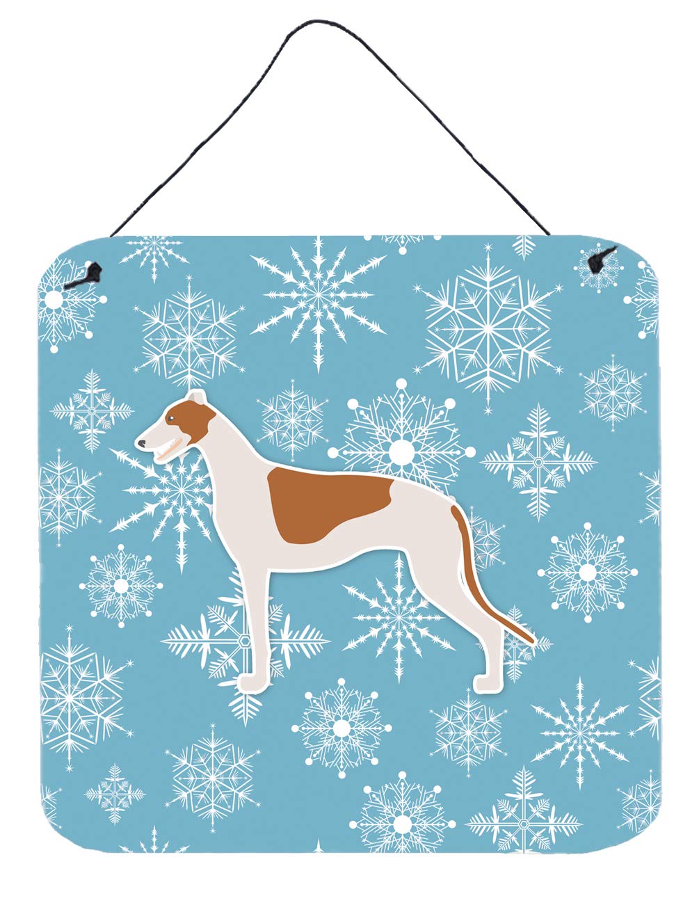 Winter Snowflake Design with Dog Art Wall or Door Hanging Prints