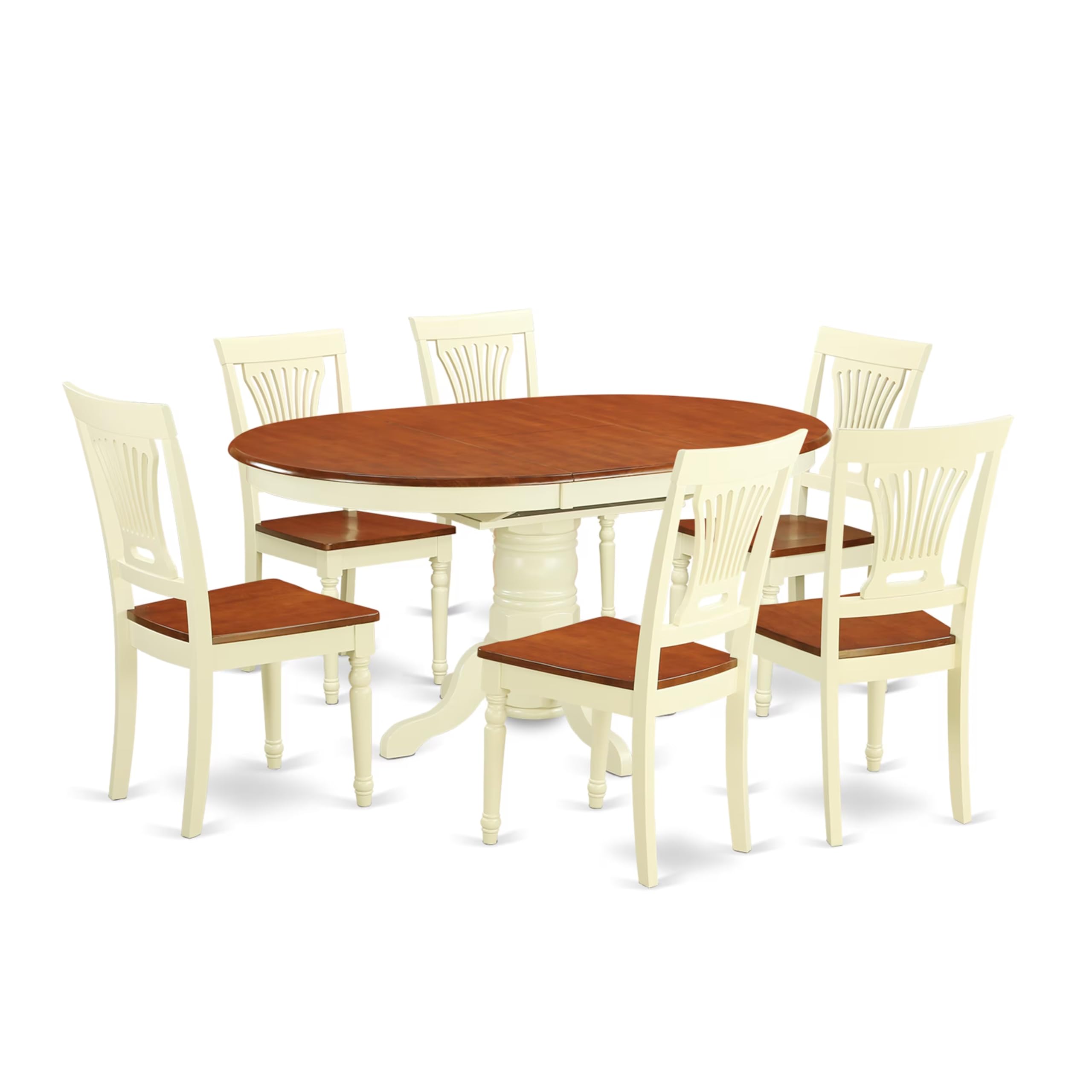 7  Pc  Dining  set-Oval  Table  with  leaf  and  6  Dining  Chairs