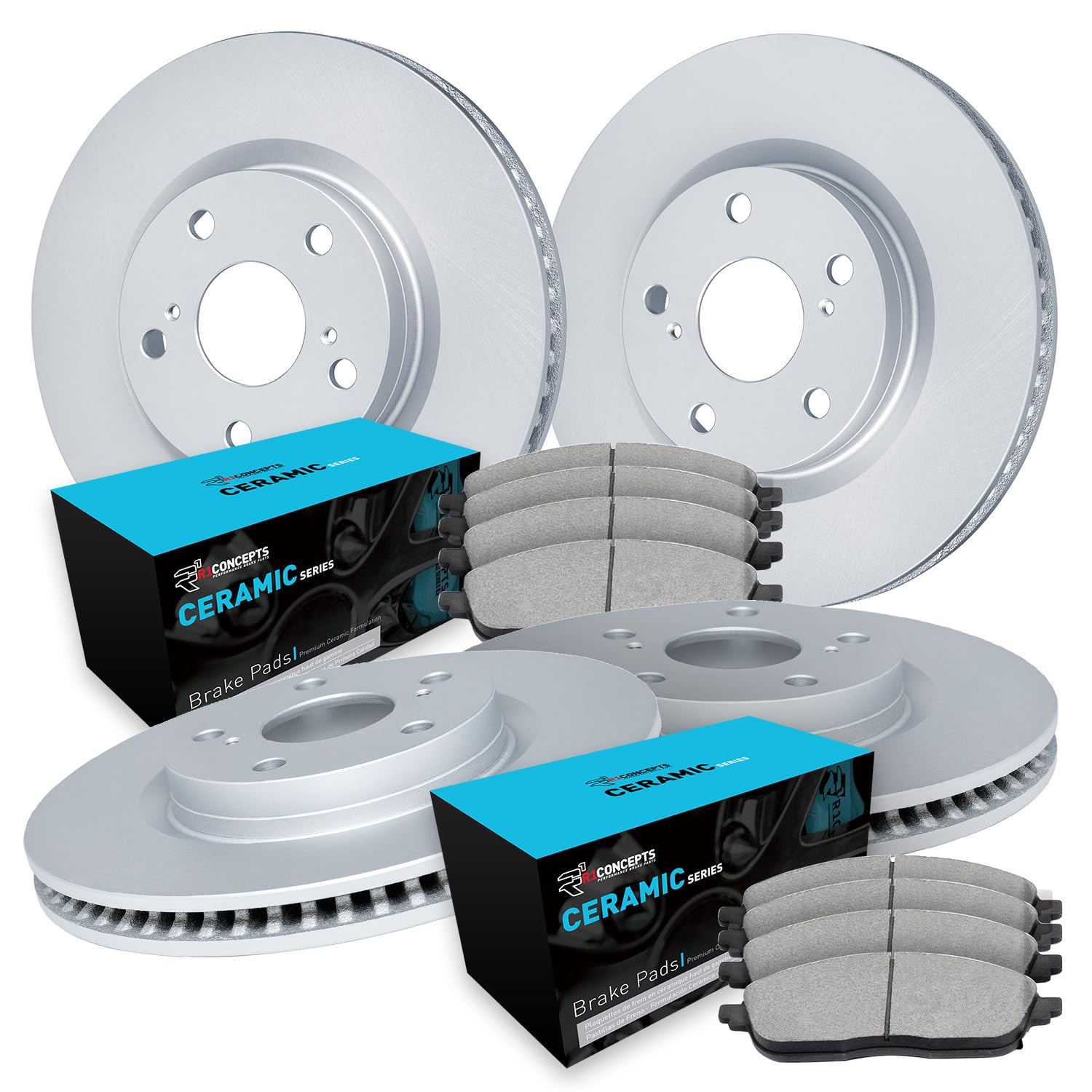 R1 Concepts Carbon Coated Disc Brake Rotor Set with Ceramic Pads WDWN2-75007