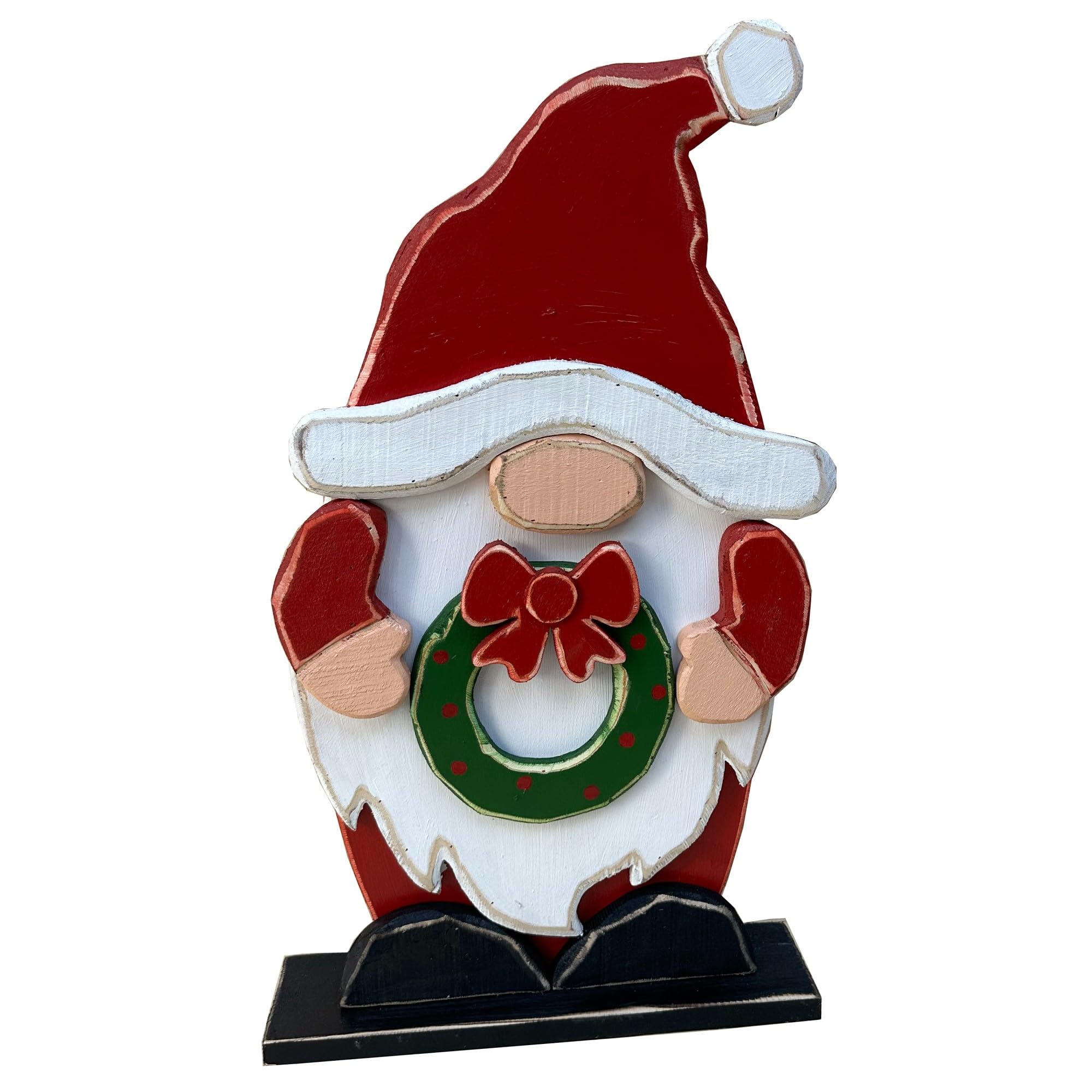 Hi-Line Gift Ltd 85255-P Medium Wooden Gnome Christmas Decor Indoor Outdoor Use