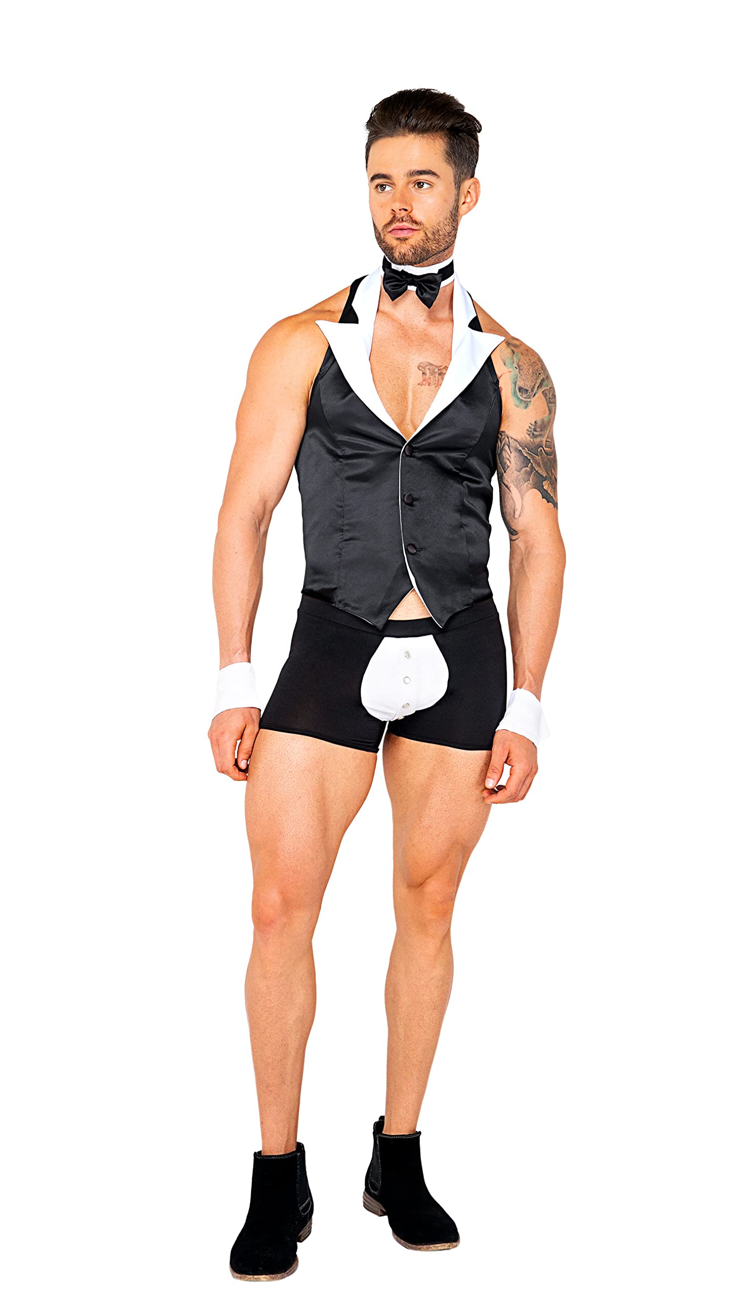 5123 - 4pc Butler Beefcake - Small / Black/White