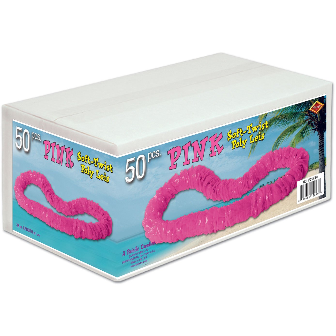 Soft-Twist Poly Leis w/Labeled Carton