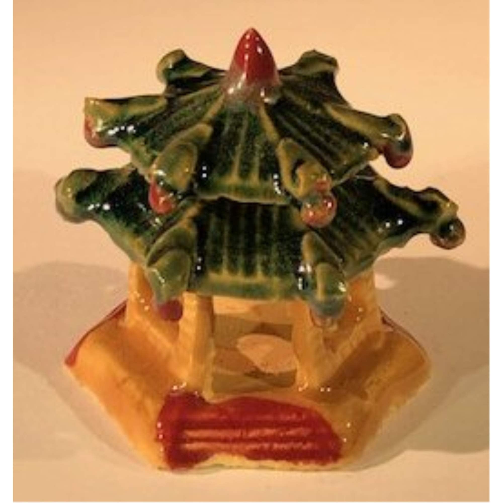 Glazed Ceramic Pagoda Figurine - 2