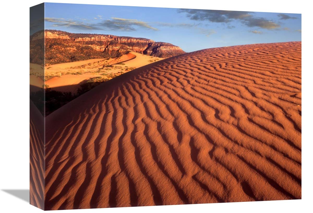 Sand dunes, Coral Pink Sand Dunes State Park, Utah-Canvas Art-16x12”