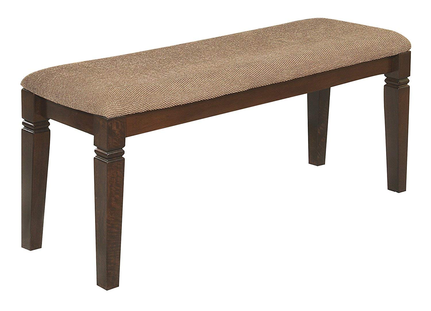 Benjara Benzara Fabric Upholstered Solid Wooden Bench, Brown,