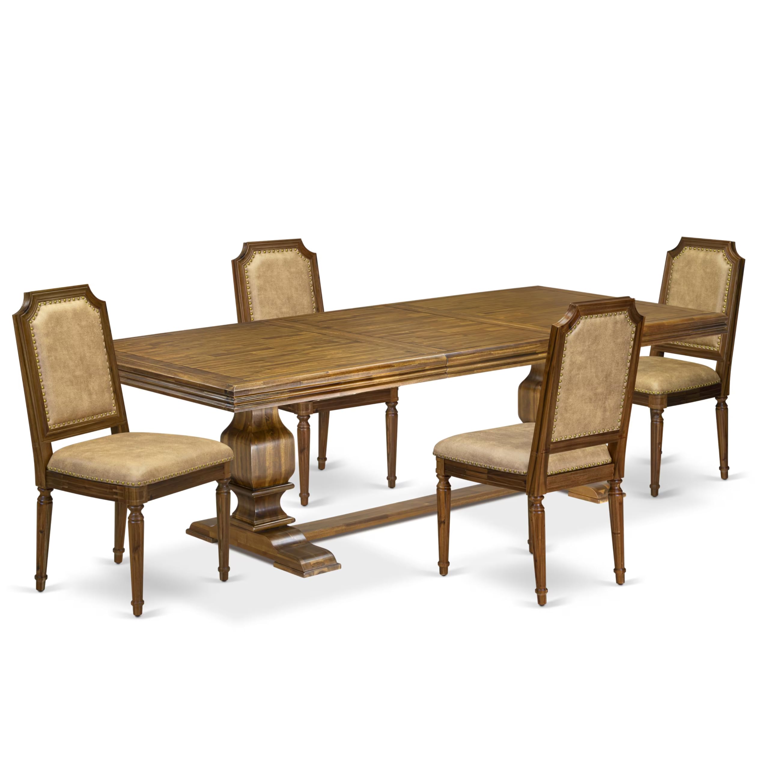 5 piece Dining Table Set of a Kitchen Table and 4 Dark Grey Dining room Chairs
