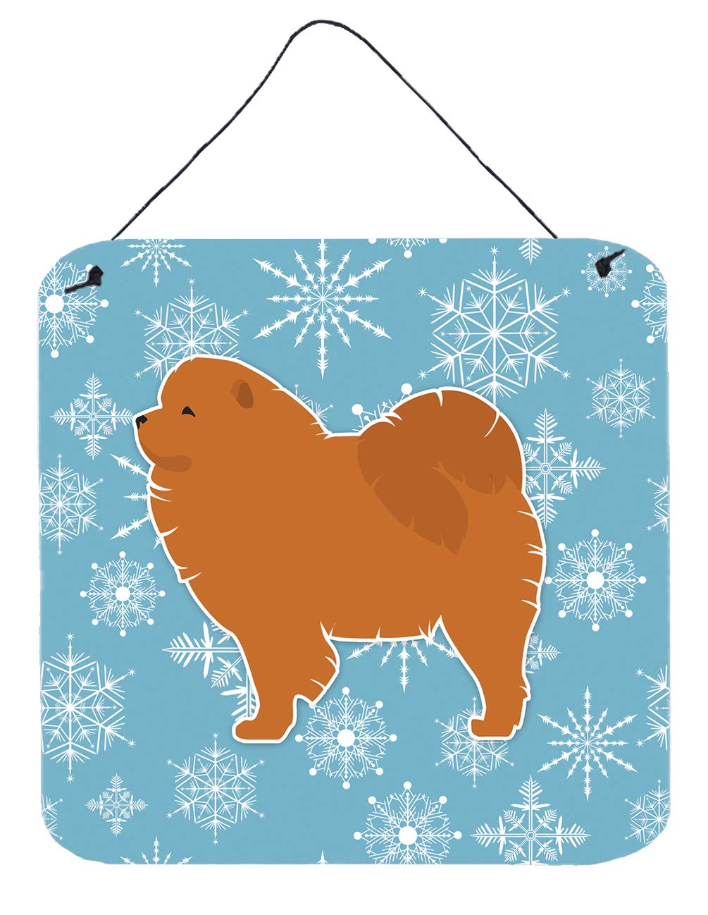 Winter Snowflake Design with Dog Art Wall or Door Hanging Prints