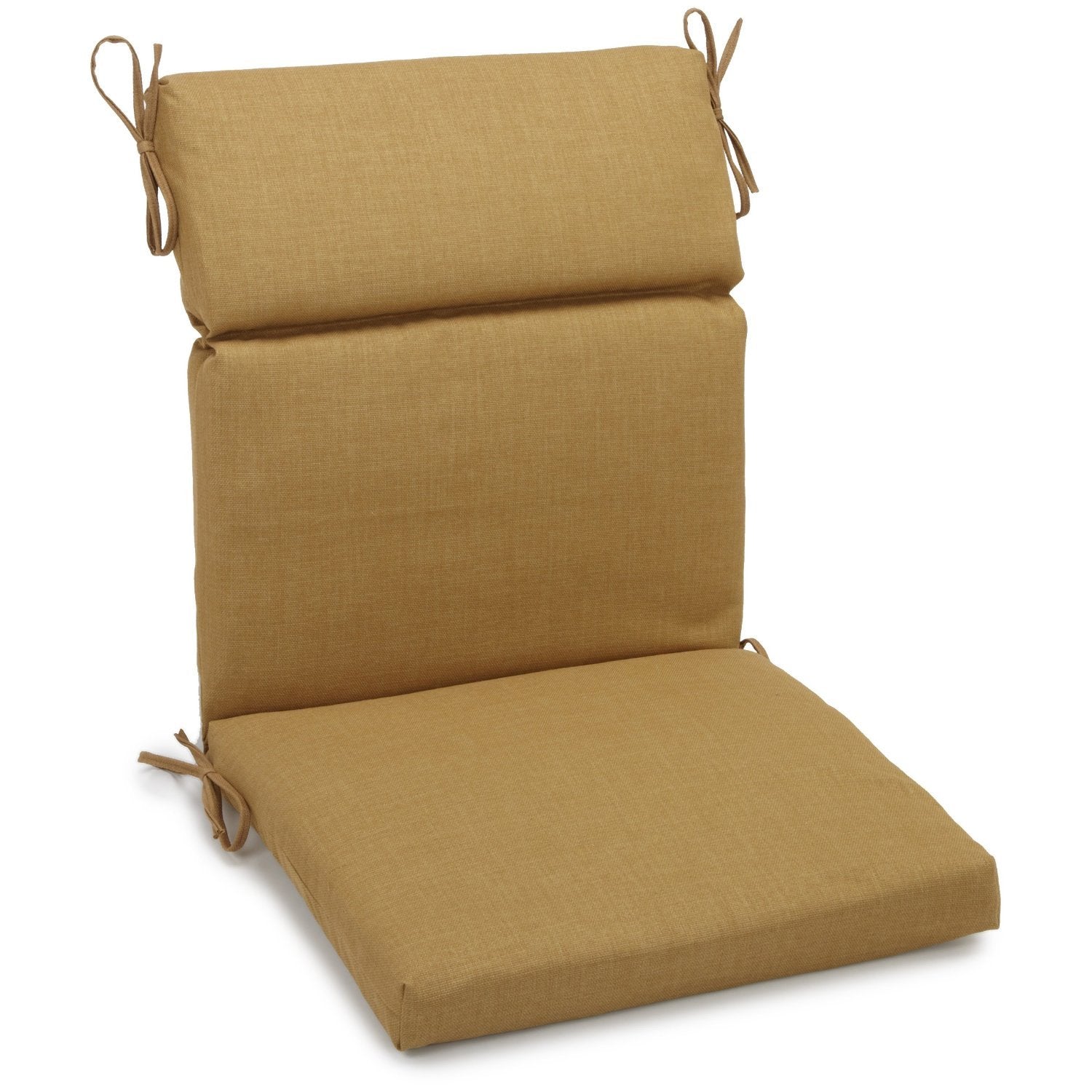22-inch by 45-inch Spun Polyester Outdoor Squared Seat/Back Chair Cushion - Wheat