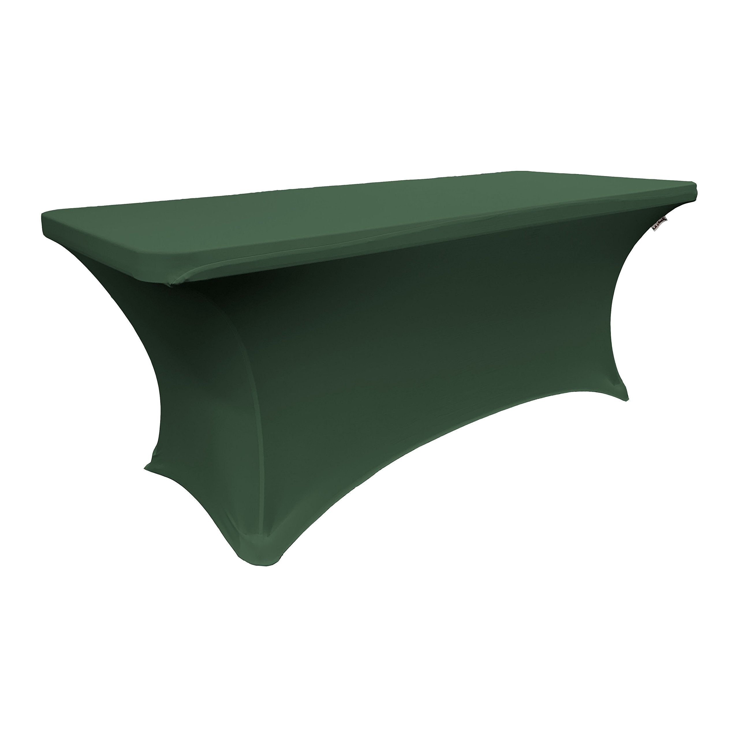 LA Linen Rectangular Spandex Tablecloth, 96 by 30 by 30-Inch, Green Hunter