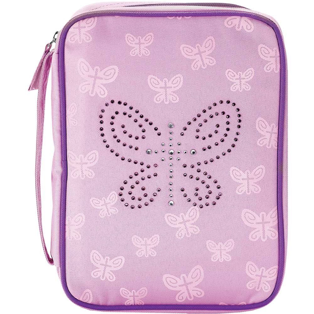 Bibl Cov Bedazl Butterfly Md Pnk Cnvs