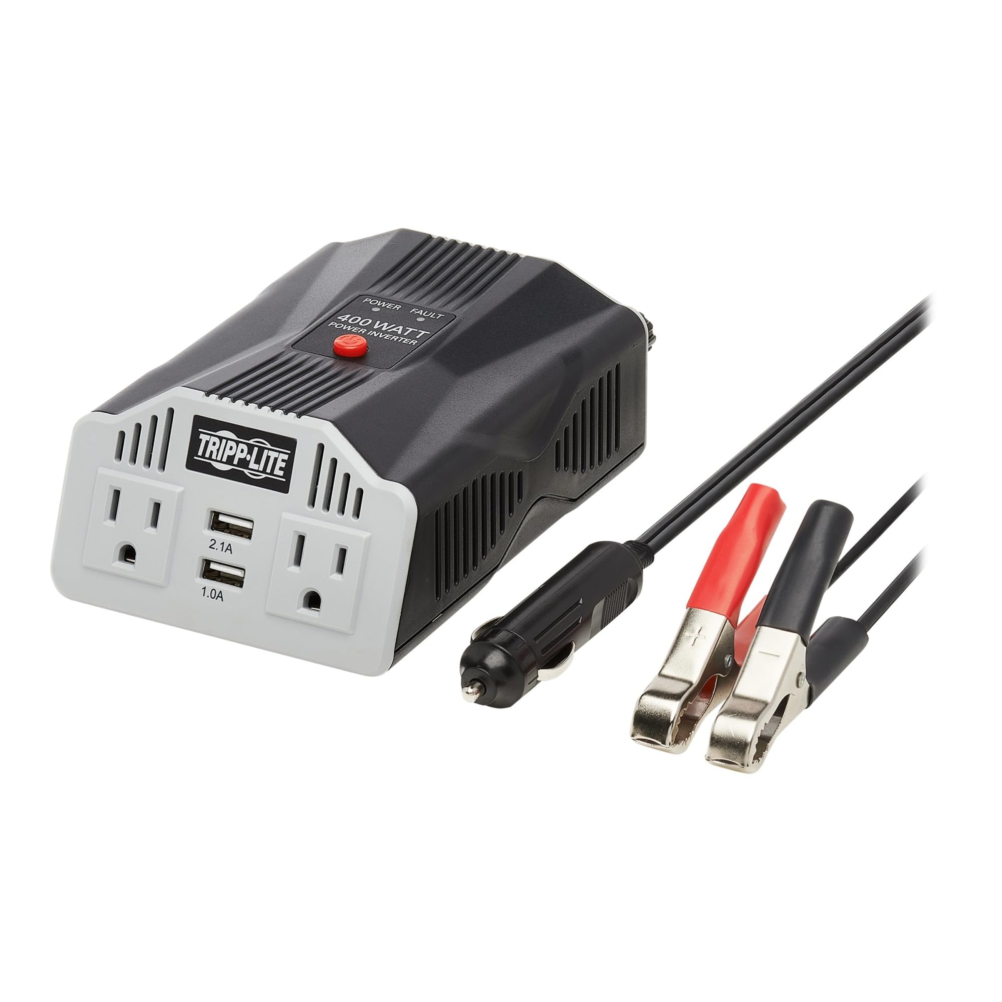 400W ULTRA COMPACT CAR INVERTER 12VDC 2 OUT 2 USB CHARGING PORTS