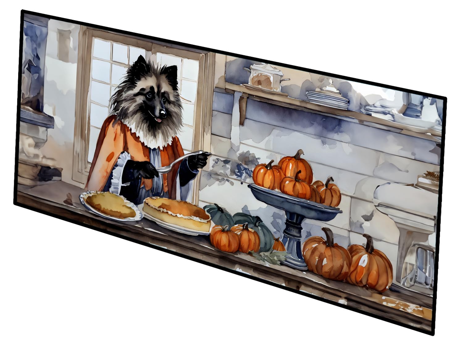 Carolines Treasures Keeshond Fall Kitchen Pumpkins Runner Mat 28x58 Front Door Mat Indoor Outdoor Rugs for Entryway Hallway Foyer Non Slip Washable Wide Doormat