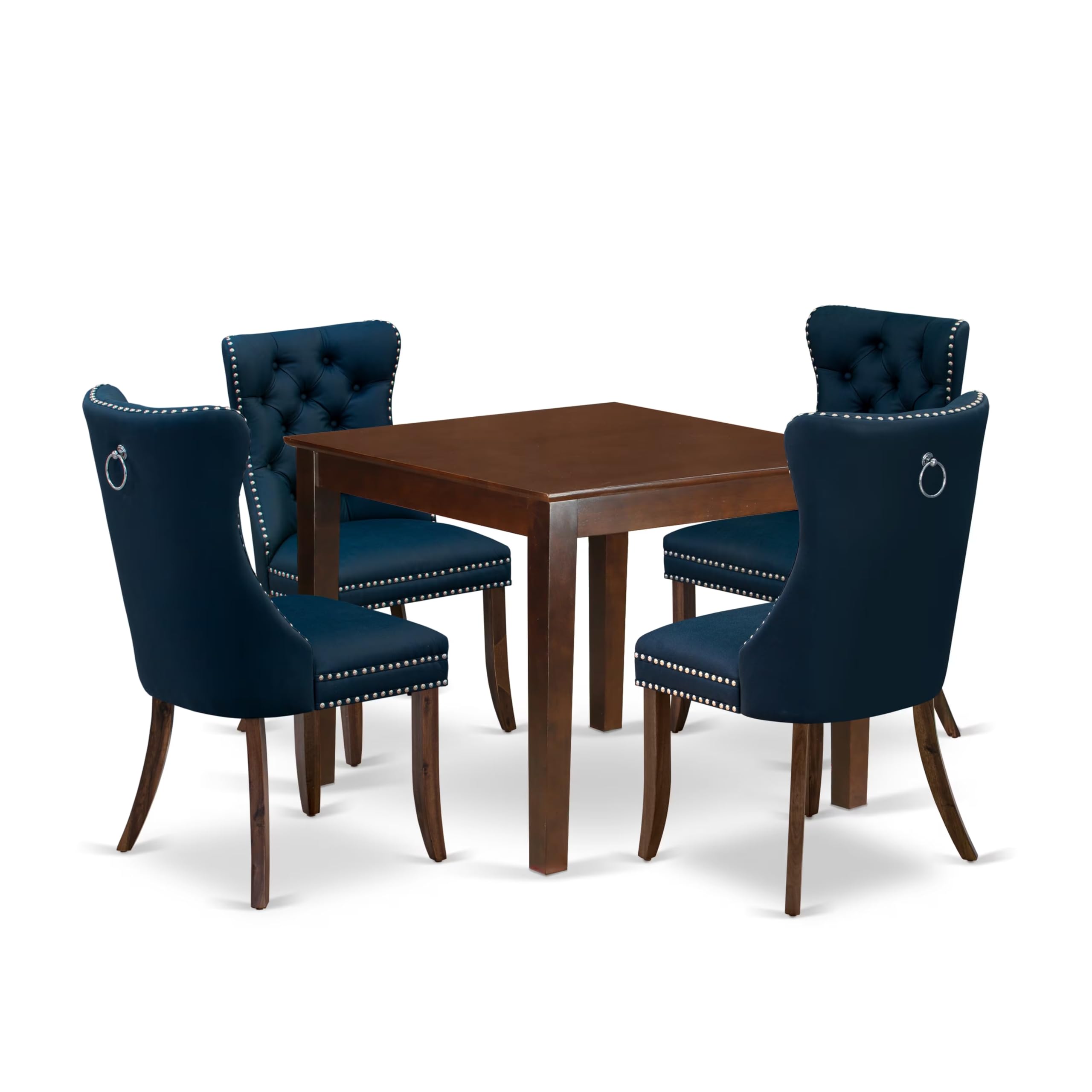 5 Piece Modern Dining Table Set Contains a Square Kitchen Table