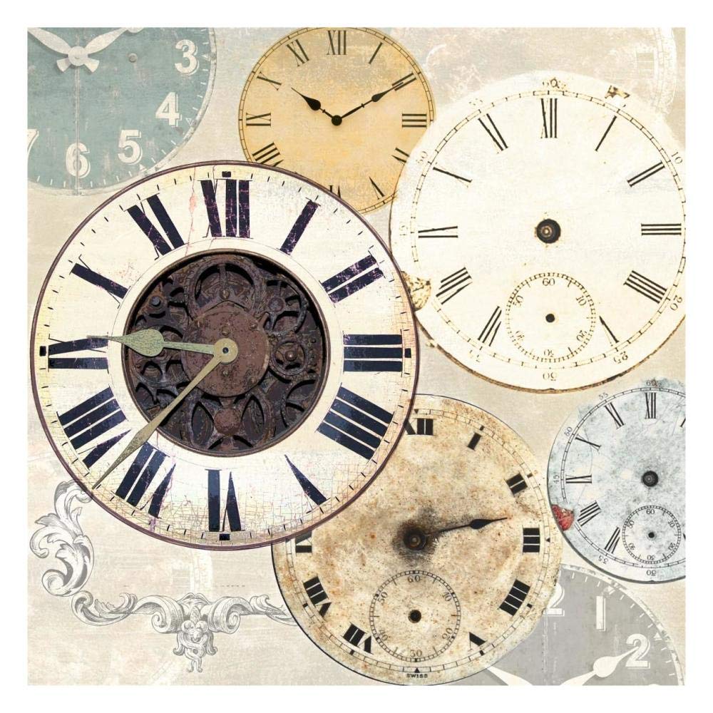 Timepieces I-Paper Art-26x26”
