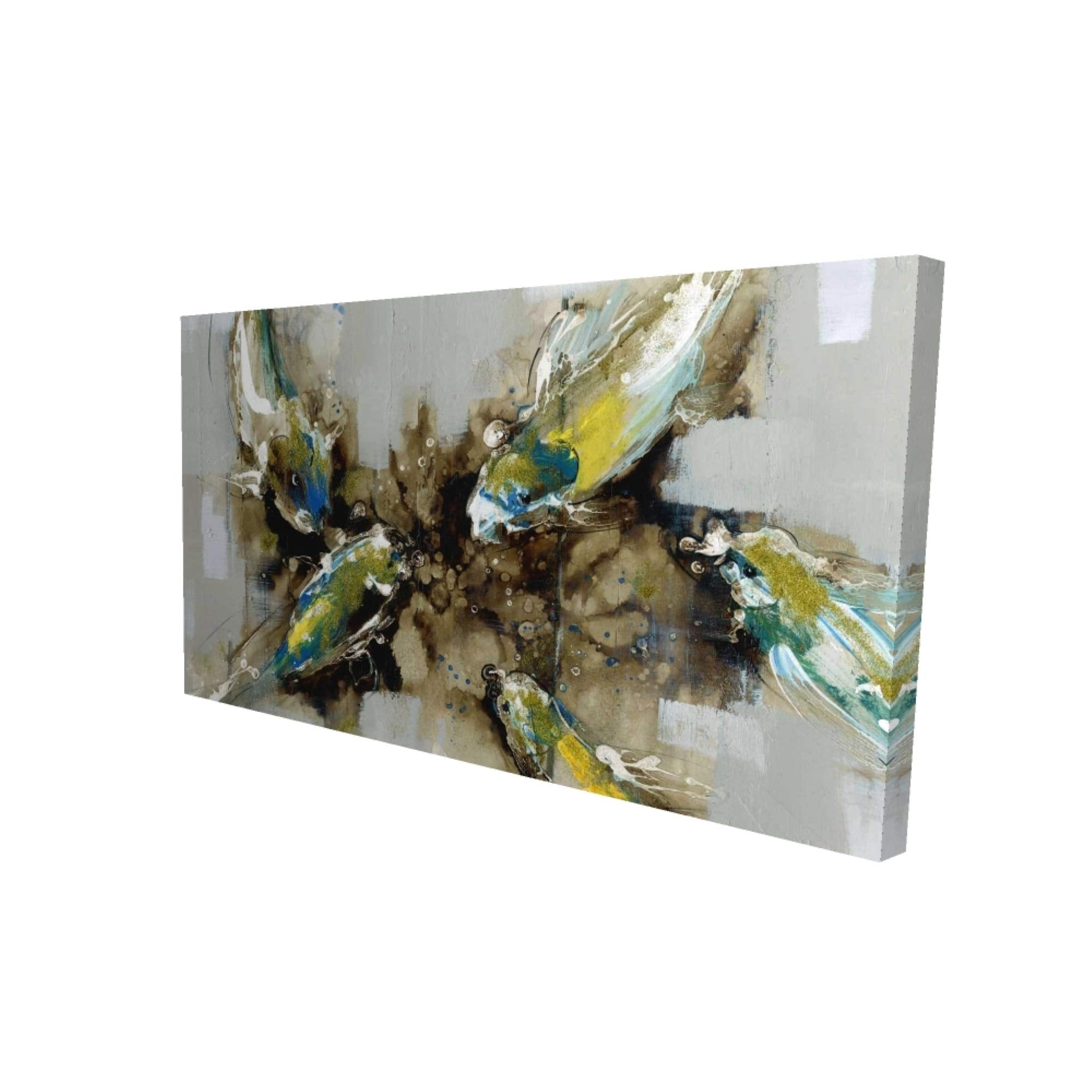 Four Abstract Koi Fishes - Print on canvas by Begin Edition