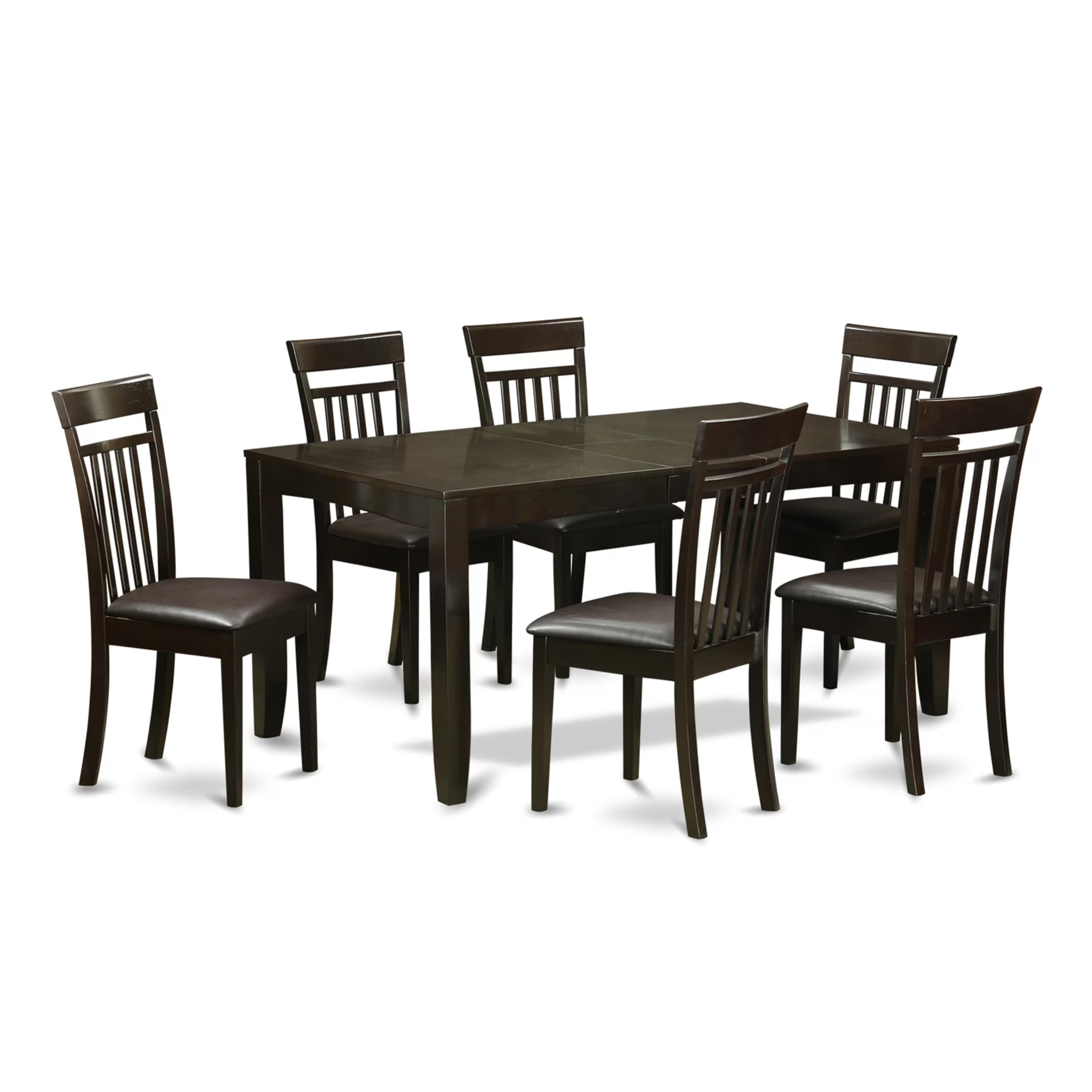 7  Pc  Dining  room  set-Table  with  Leaf  and  6  Dining  Chairs
