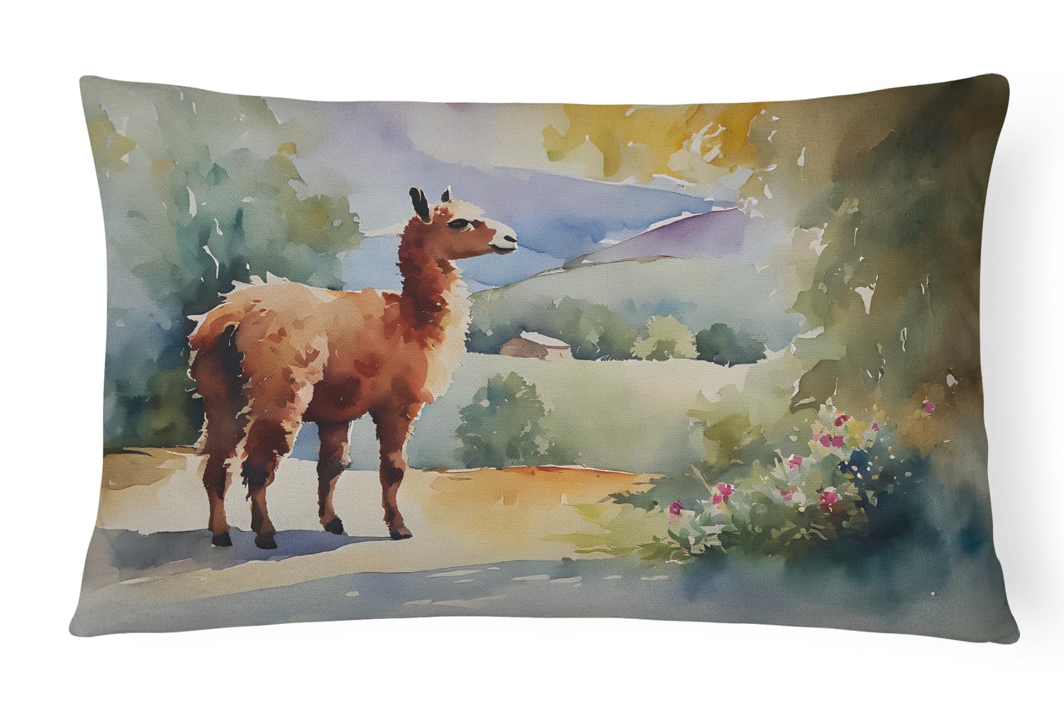 Carolines Treasures DAC2961PW1216 Llama Throw Pillow Machine Washable, Indoor Outdoor Decorative Pillow for Couch, Bed or Patio, 12HX16W