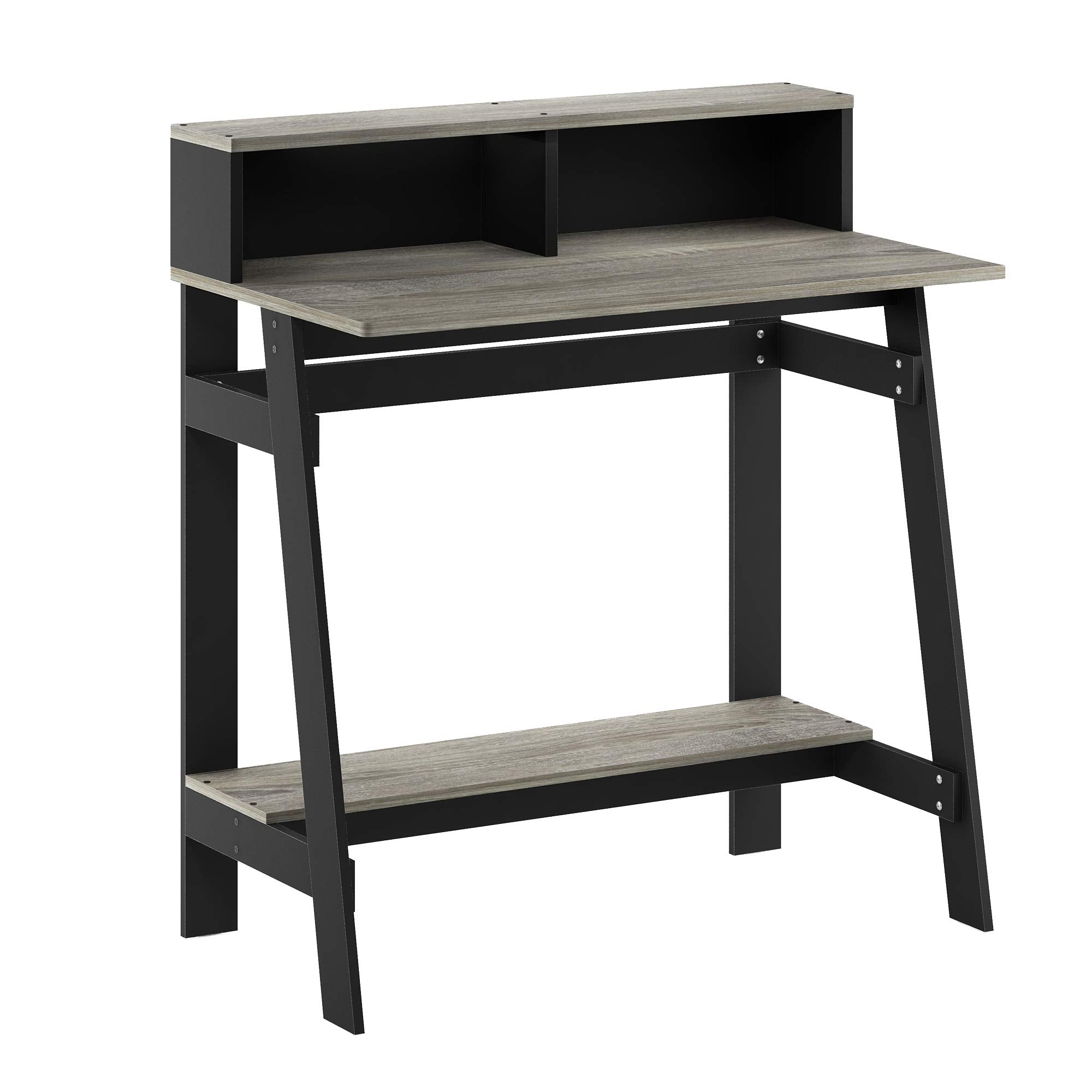 Furinno 14054BK/GYW Simplistic A Frame Computer Desk, Black/French Oak Grey