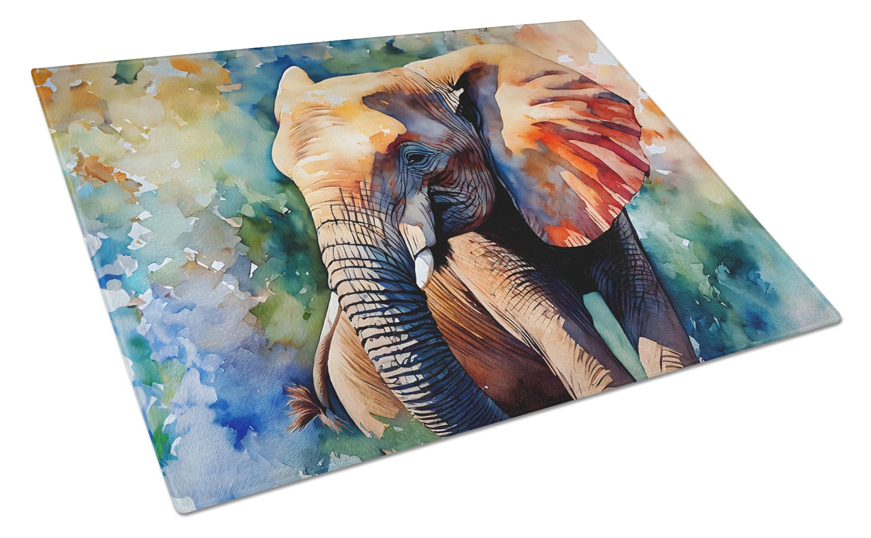 Carolines Treasures DAC2909LCB Elephant Glass Cutting Board Large Decorative Tempered Glass Kitchen Cutting and Serving Board Large Size Chopping Board