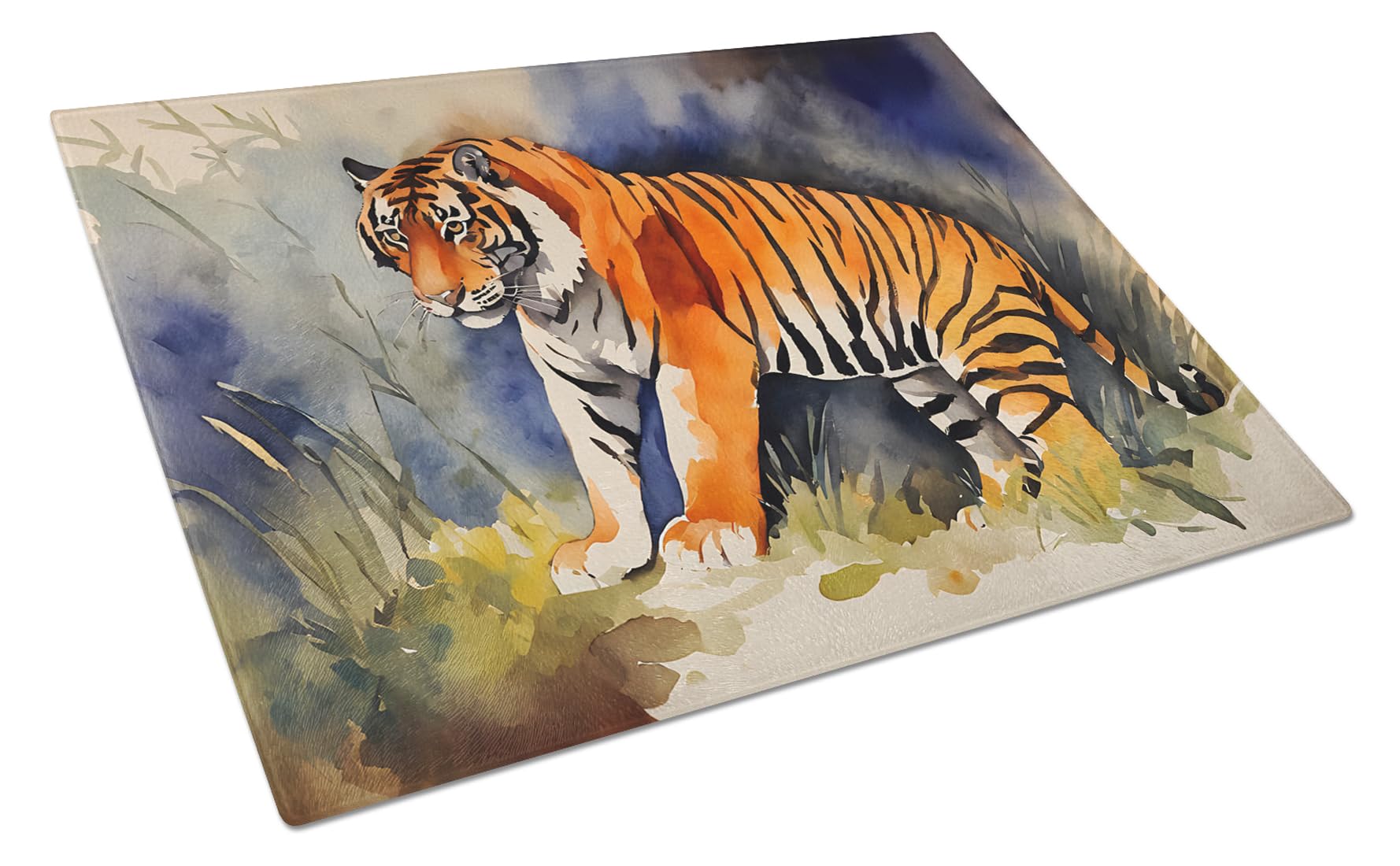 Carolines Treasures DAC2881LCB Bengal Tiger Glass Cutting Board Large Decorative Tempered Glass Kitchen Cutting and Serving Board Large Size Chopping Board