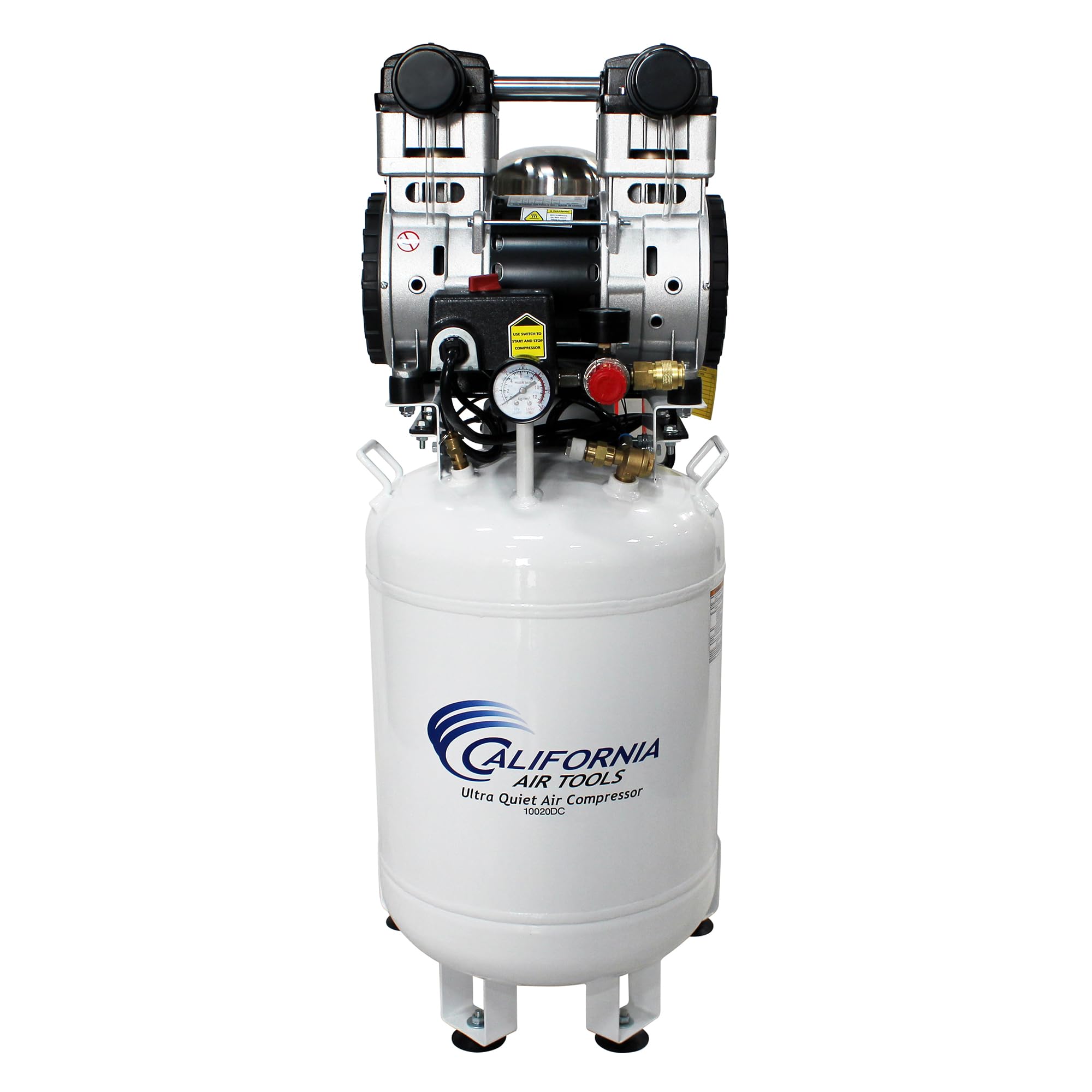 California Air Tools 10020DC-22060 Ultra Quiet  & Oil-Free  2.0 Hp, 10.0 Gal. Steel Tank Air Compressor with Air Drying System  (220V 60Hz)