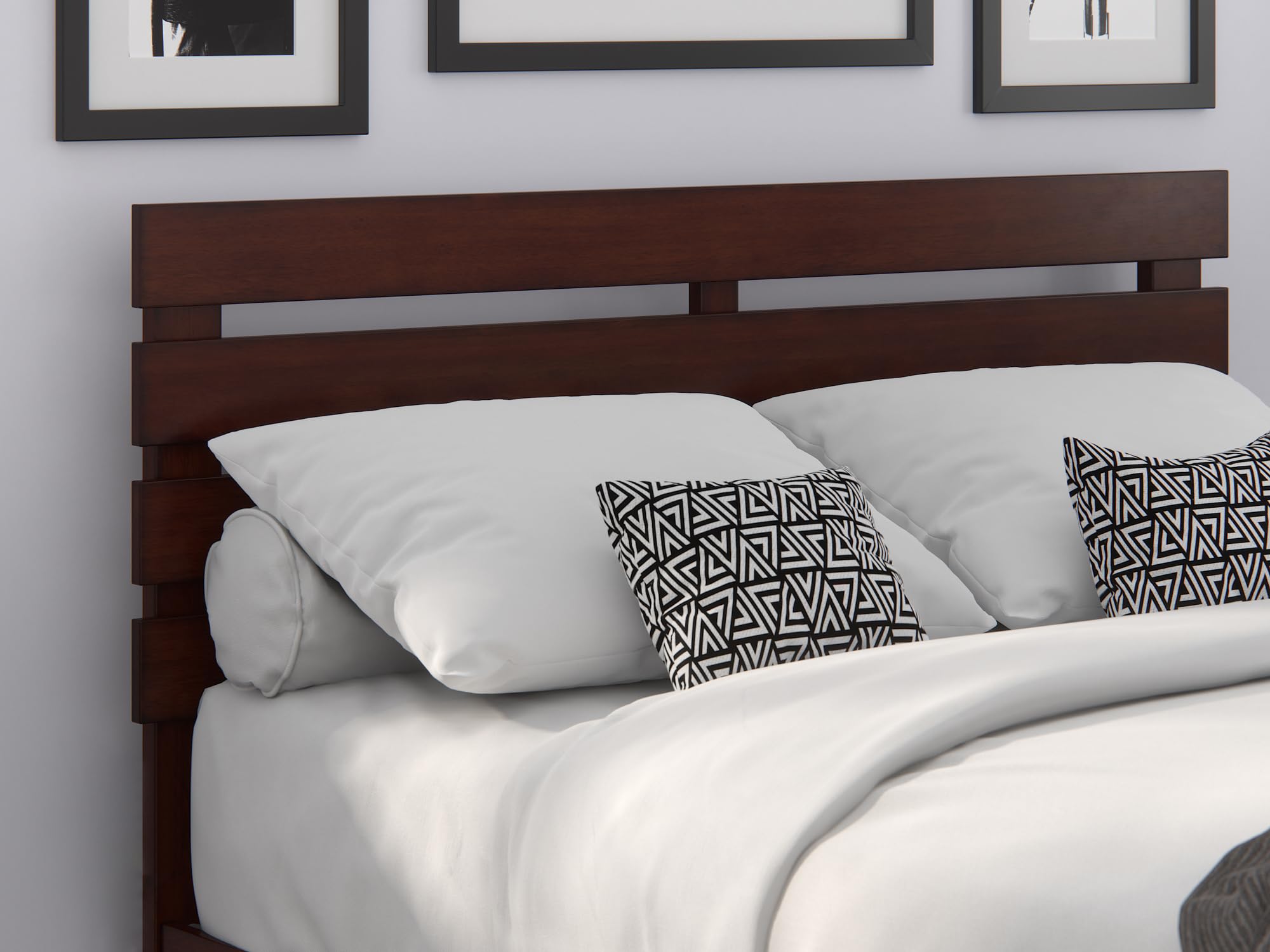 Oxford Full Headboard with USB Turbo Charger in Walnut