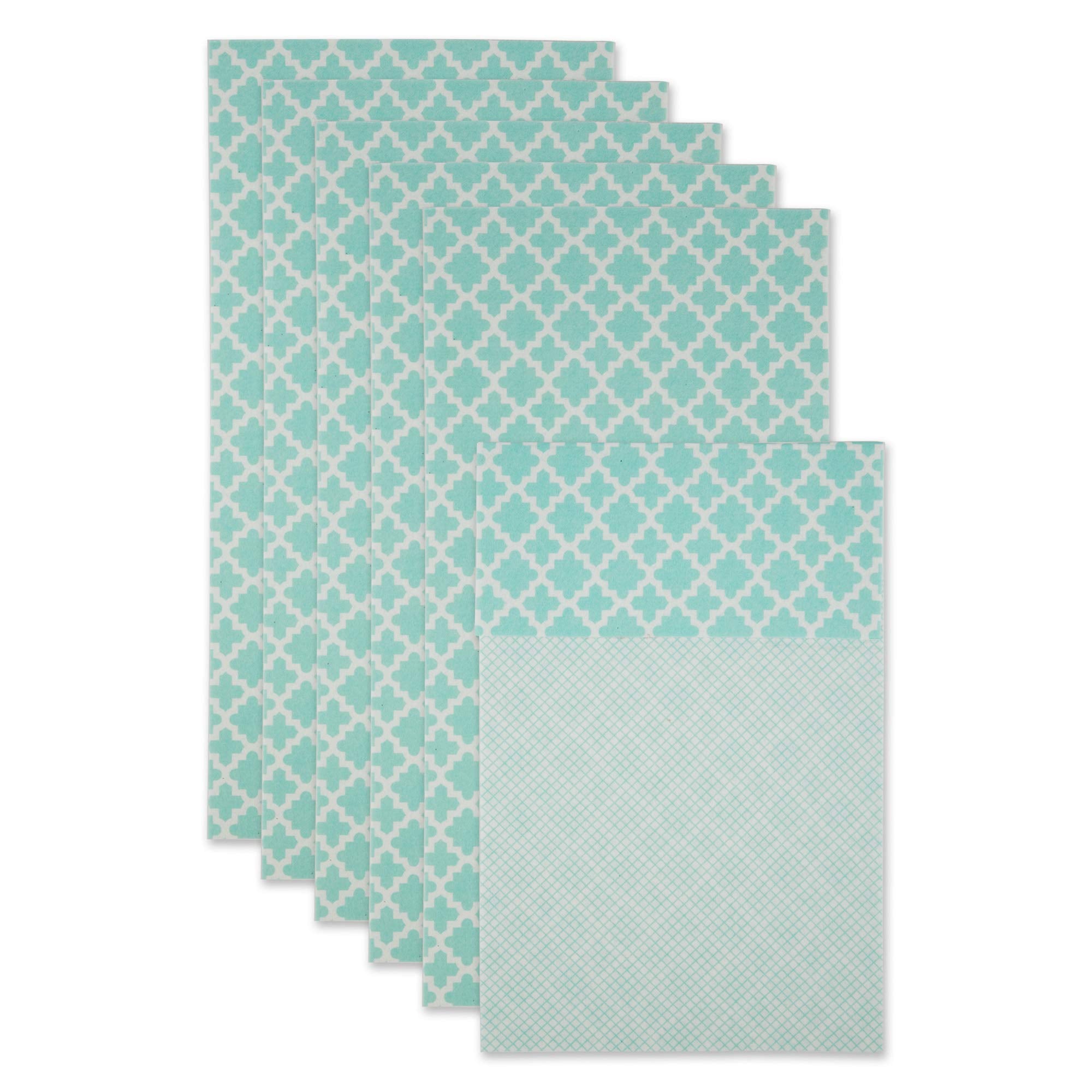 Dii Fridge Liner Collection Non-Adhesive, Cut To Fit, 12X24, Aqua Lattice, 6 Piece