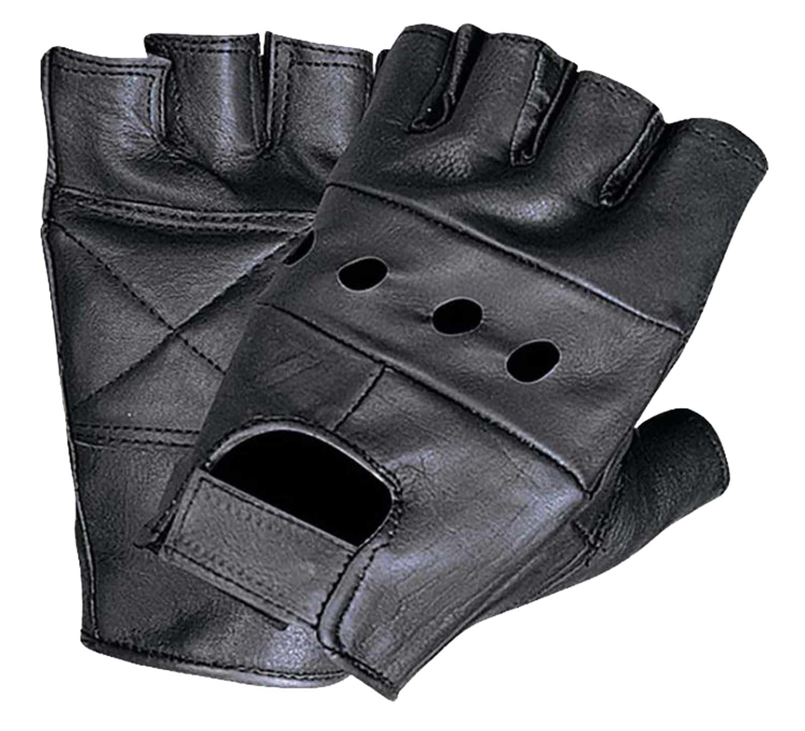 Mens Fingerless Gloves COWHIDE ,BLK ,2XL