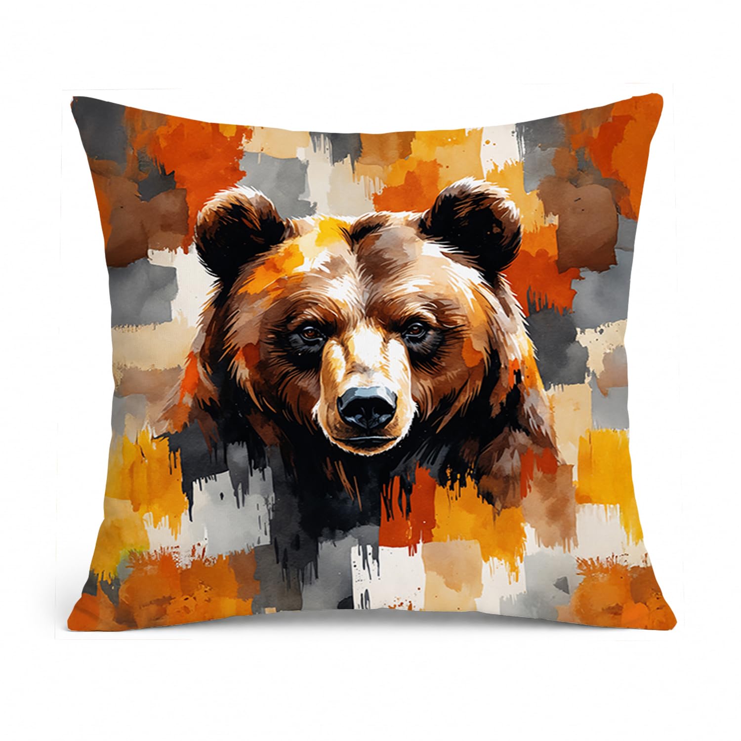 Carolines Treasures Bear Uniquely Bear Pride Throw Pillow Machine Washable, Indoor Outdoor Decorative Pillow for Couch, Bed or Patio, 14Hx14W