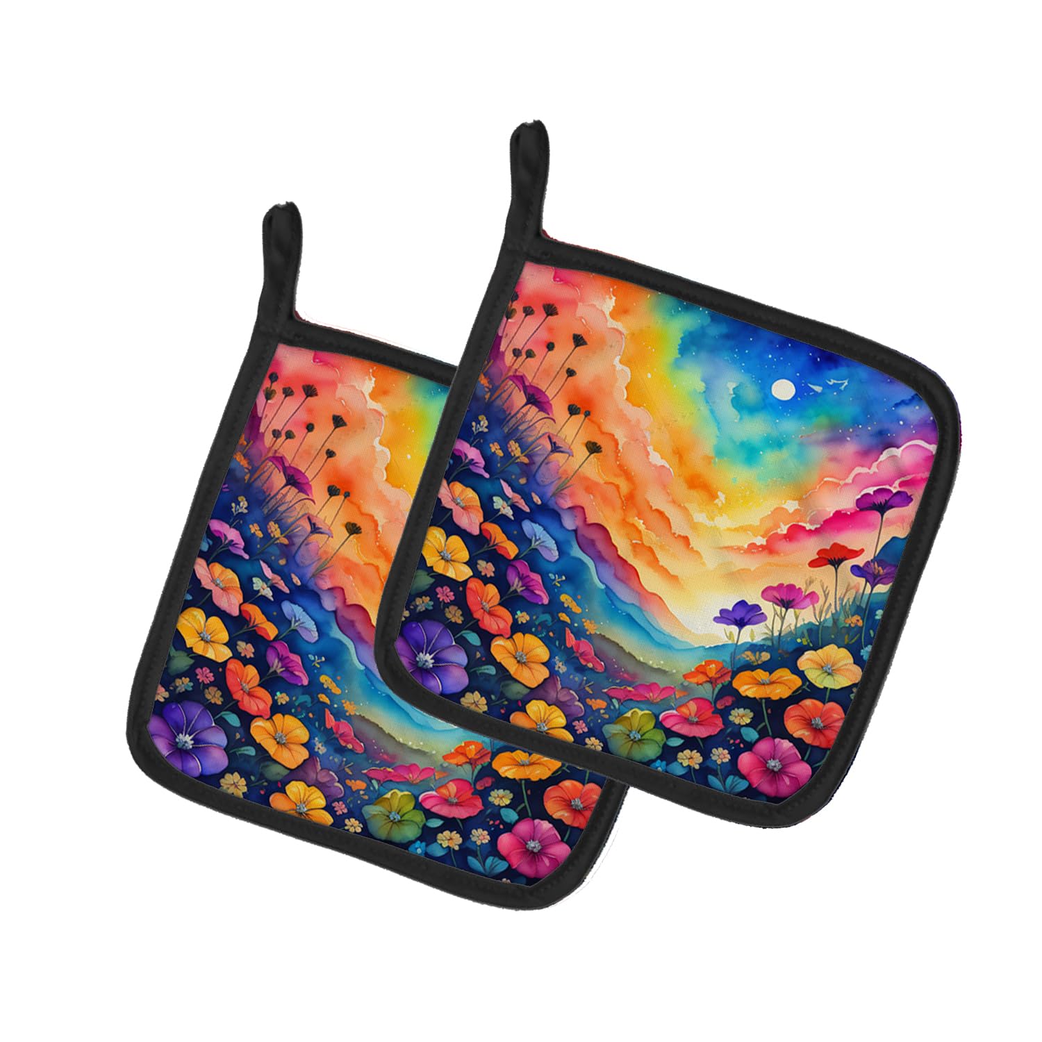 Colorful Petunias Pair of Pot Holders