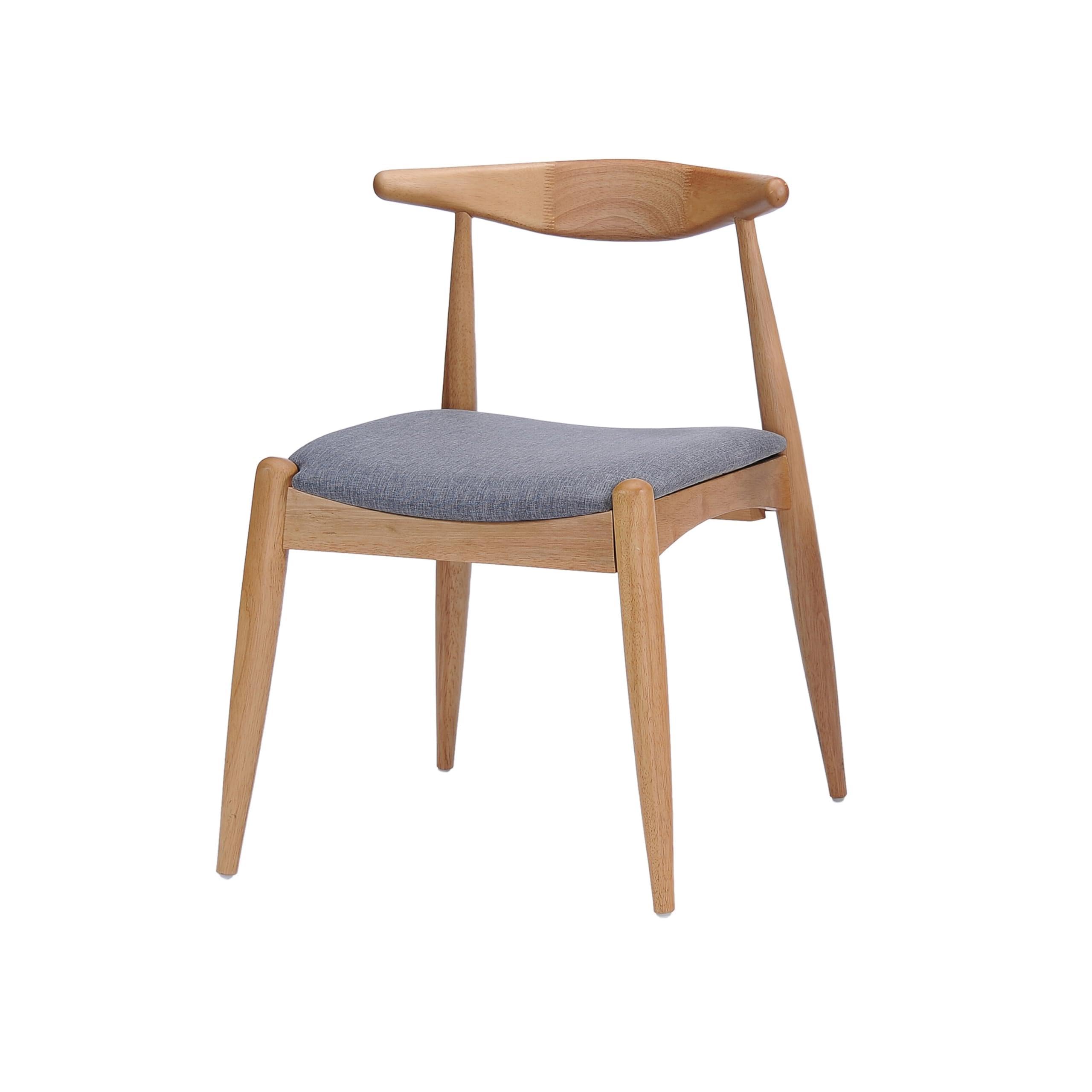 Syma Dining Side Chair Set of 2, Open Curved Back, Light Gray Seat