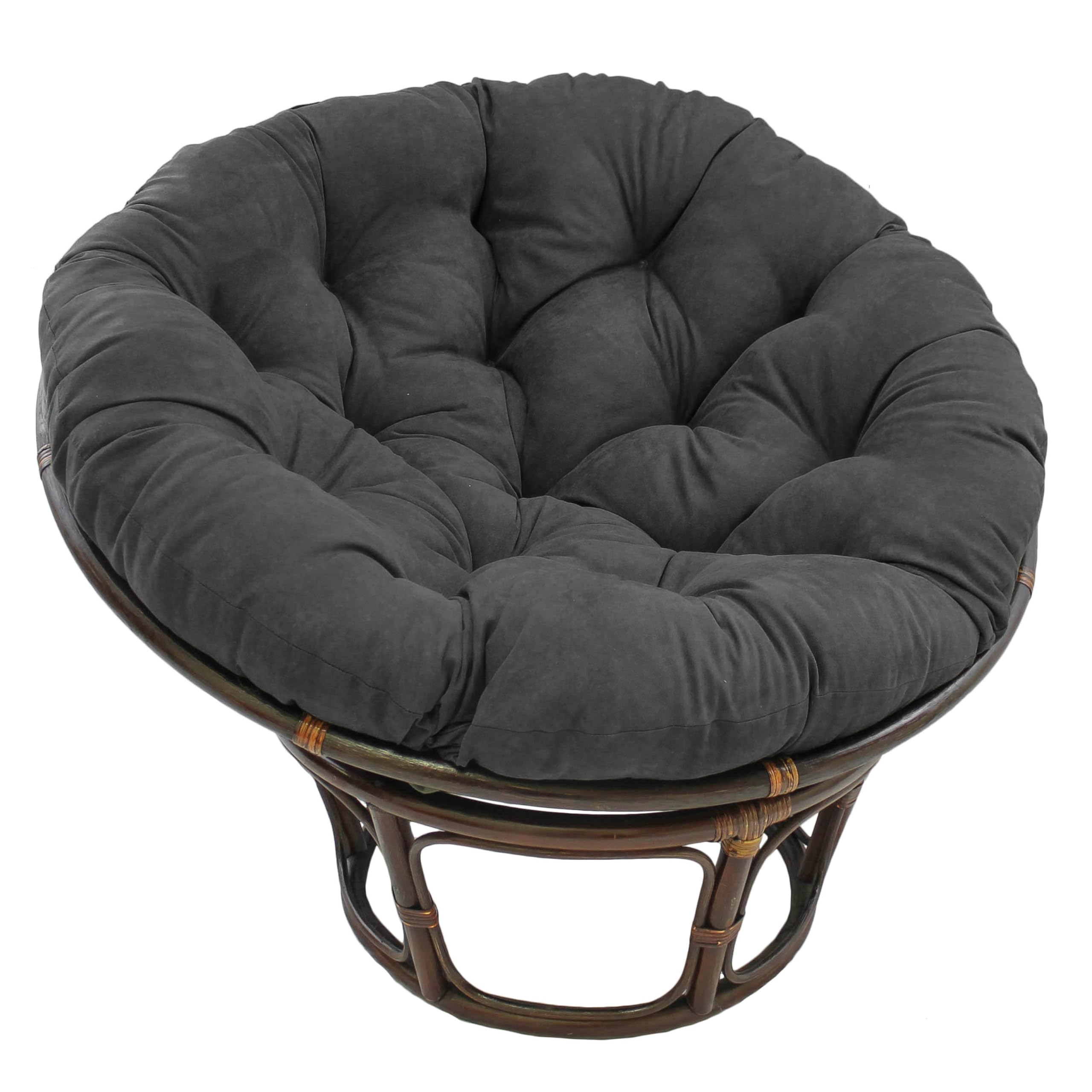 44-inch Solid Micro Suede Papasan Cushion (Fits 42-inch Papasan Frame) - Grey